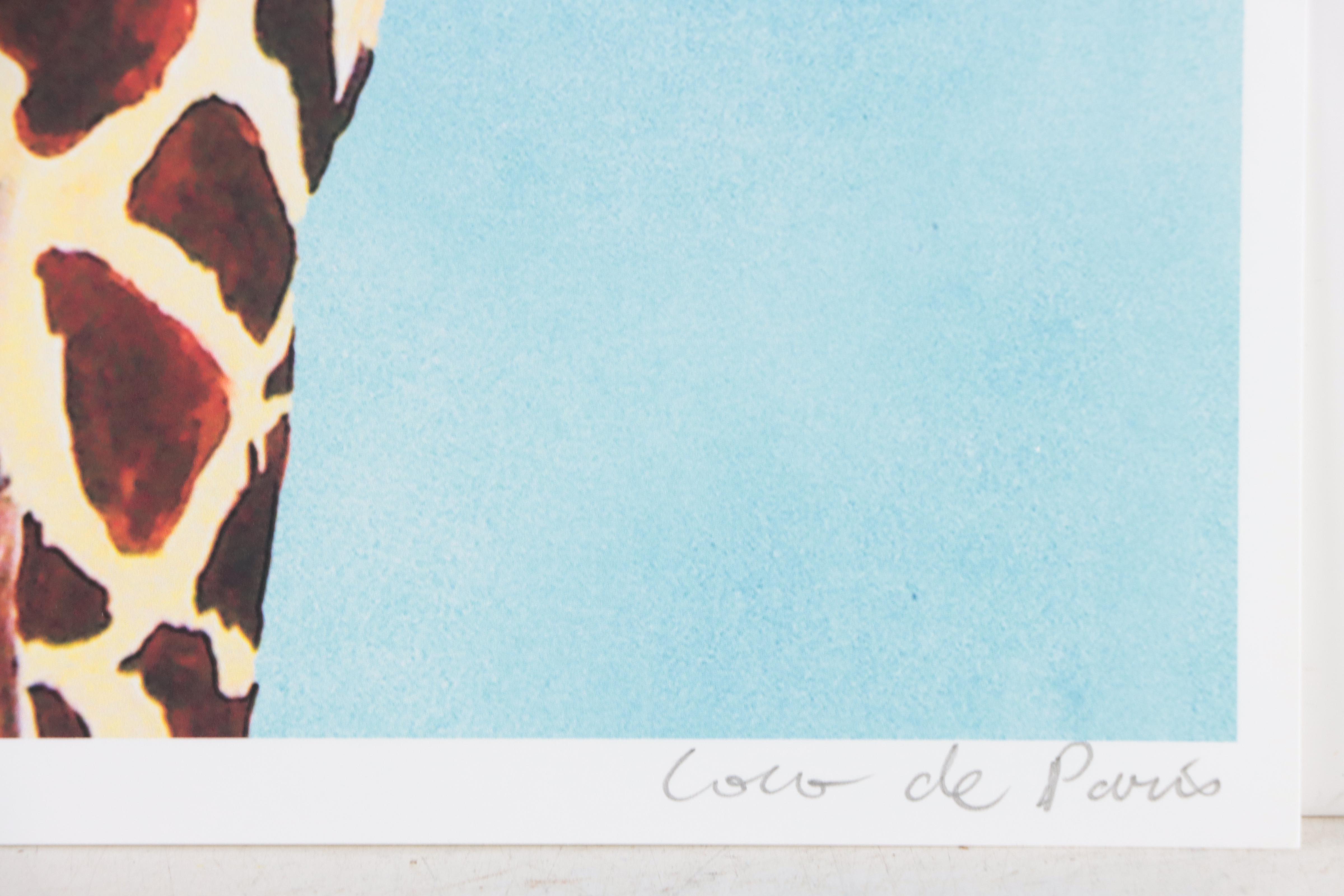 Coco de Paris Giclée "Giraffe With Green Leaf," 2022