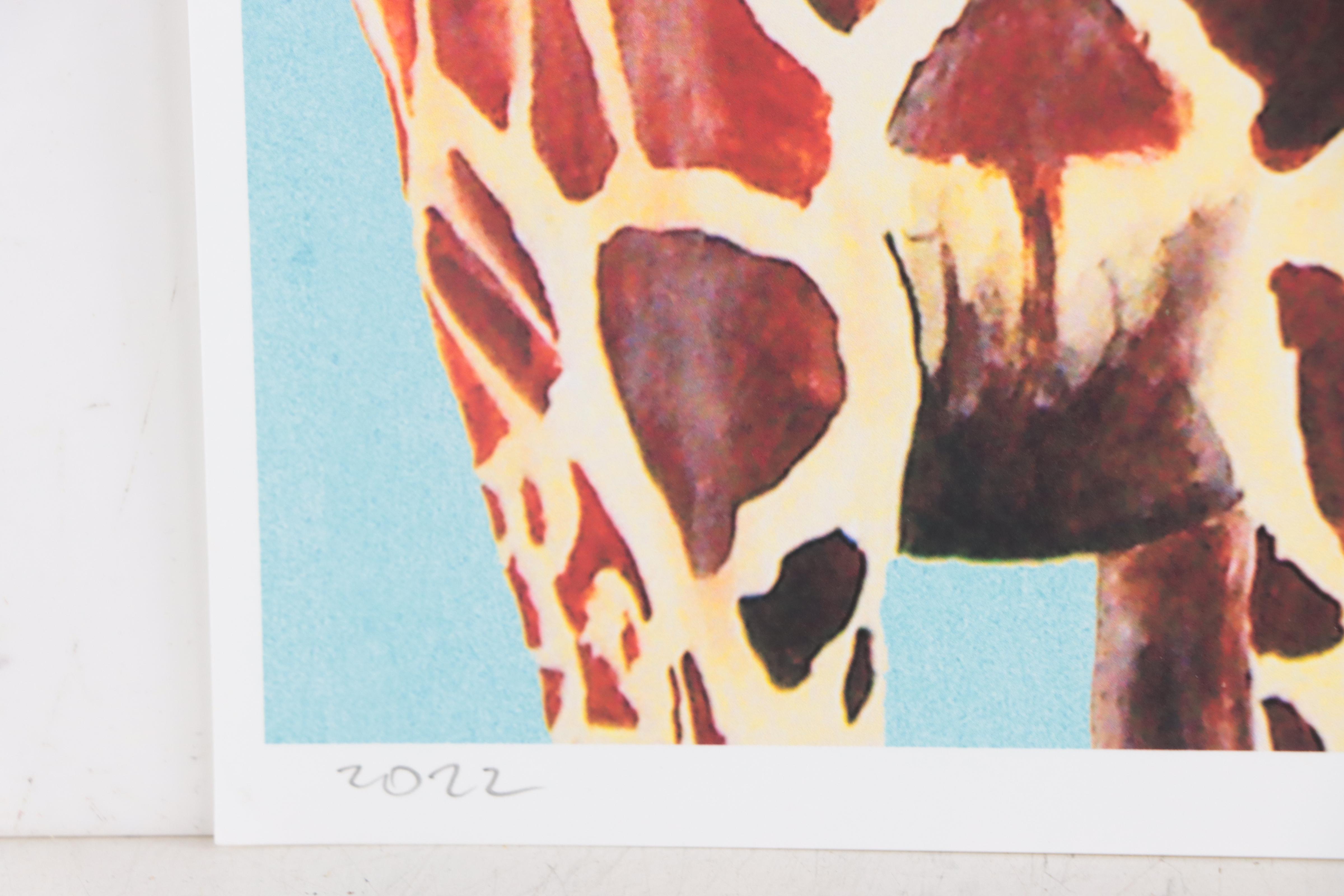 Coco de Paris Giclée "Giraffe With Green Leaf," 2022