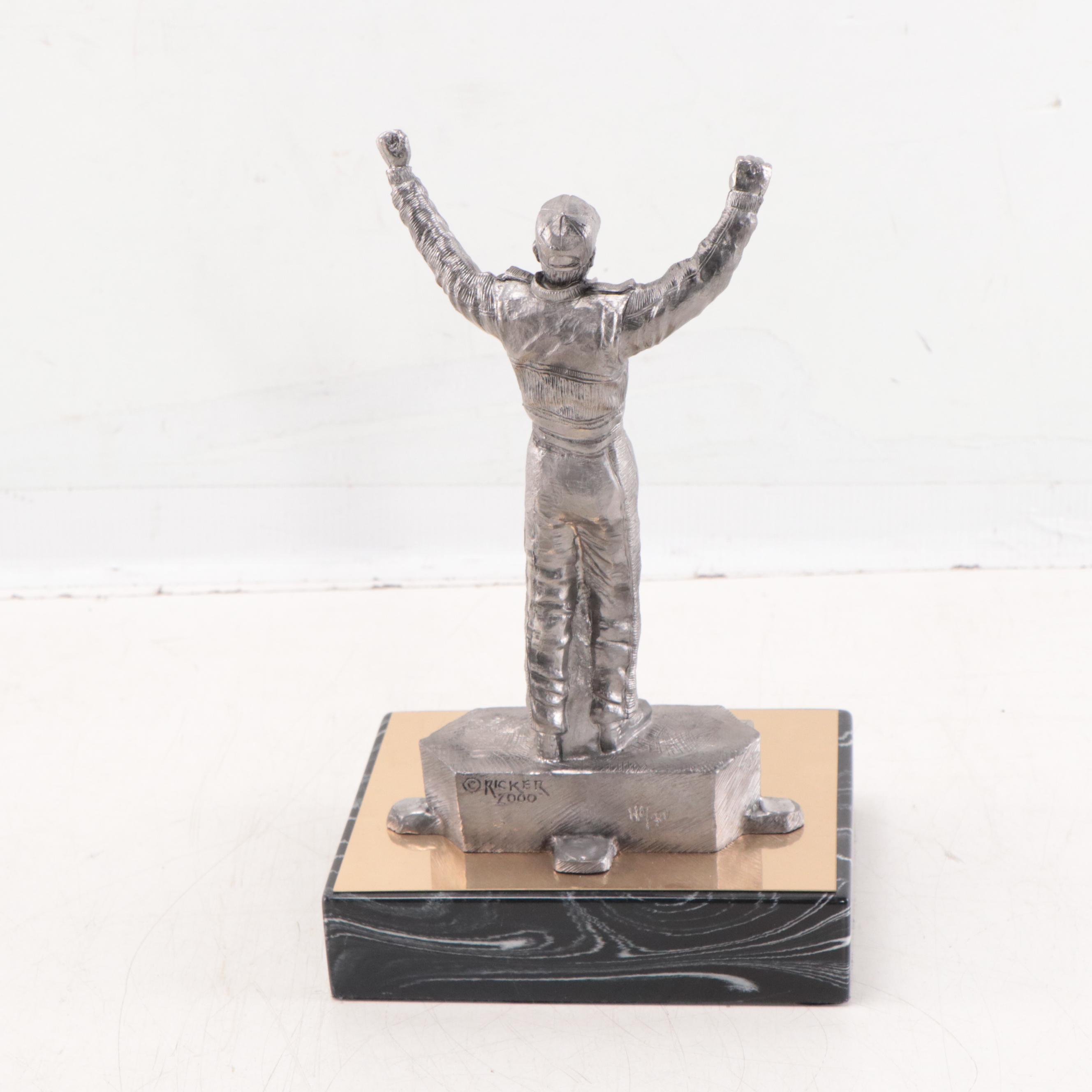Dale Earnhardt Signed Pewter Sculpture by Michael Ricker, 2000