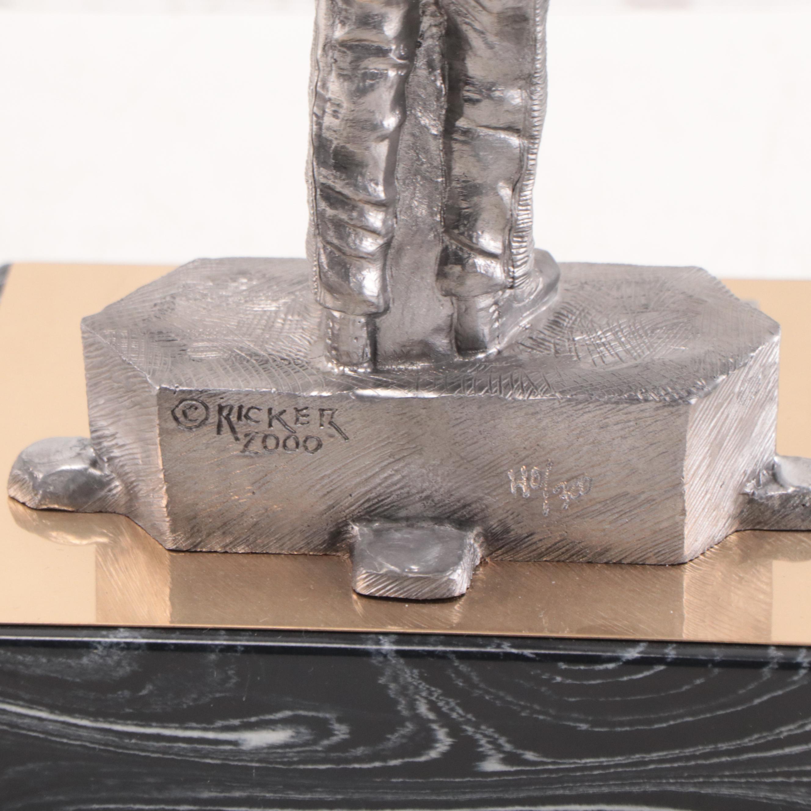Dale Earnhardt Signed Pewter Sculpture by Michael Ricker, 2000