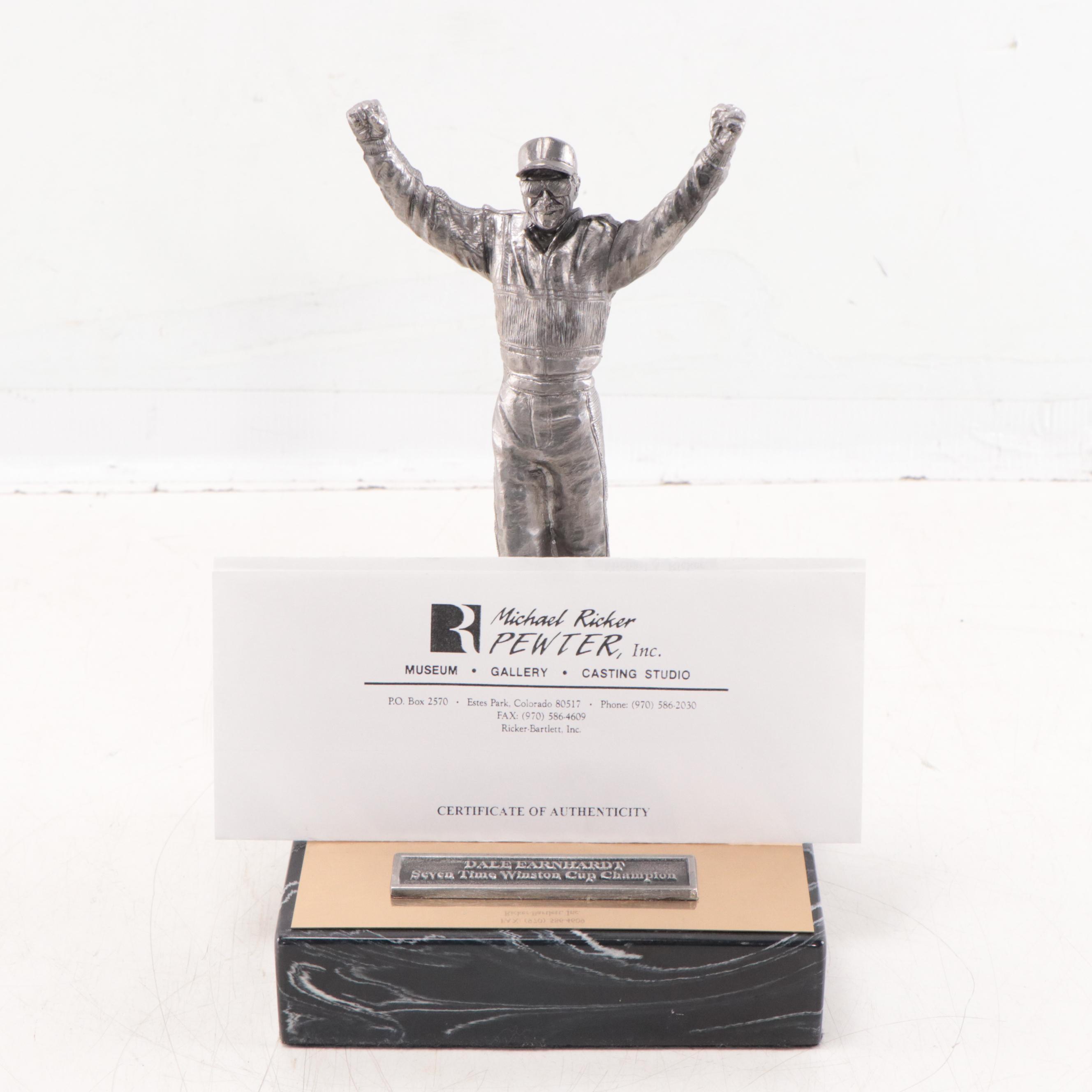Dale Earnhardt Signed Pewter Sculpture by Michael Ricker, 2000