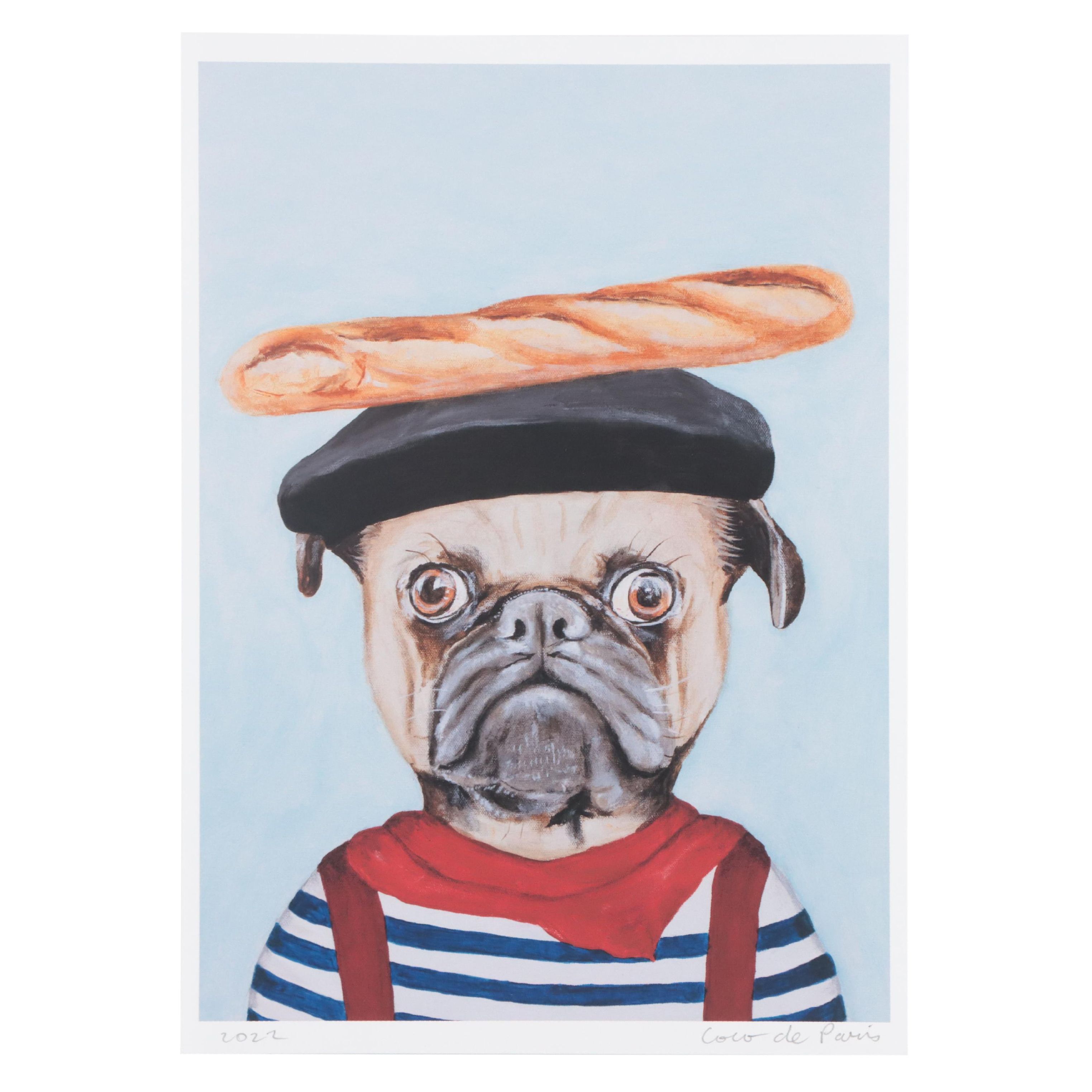 Coco de Paris Giclée "French Pug," 2022