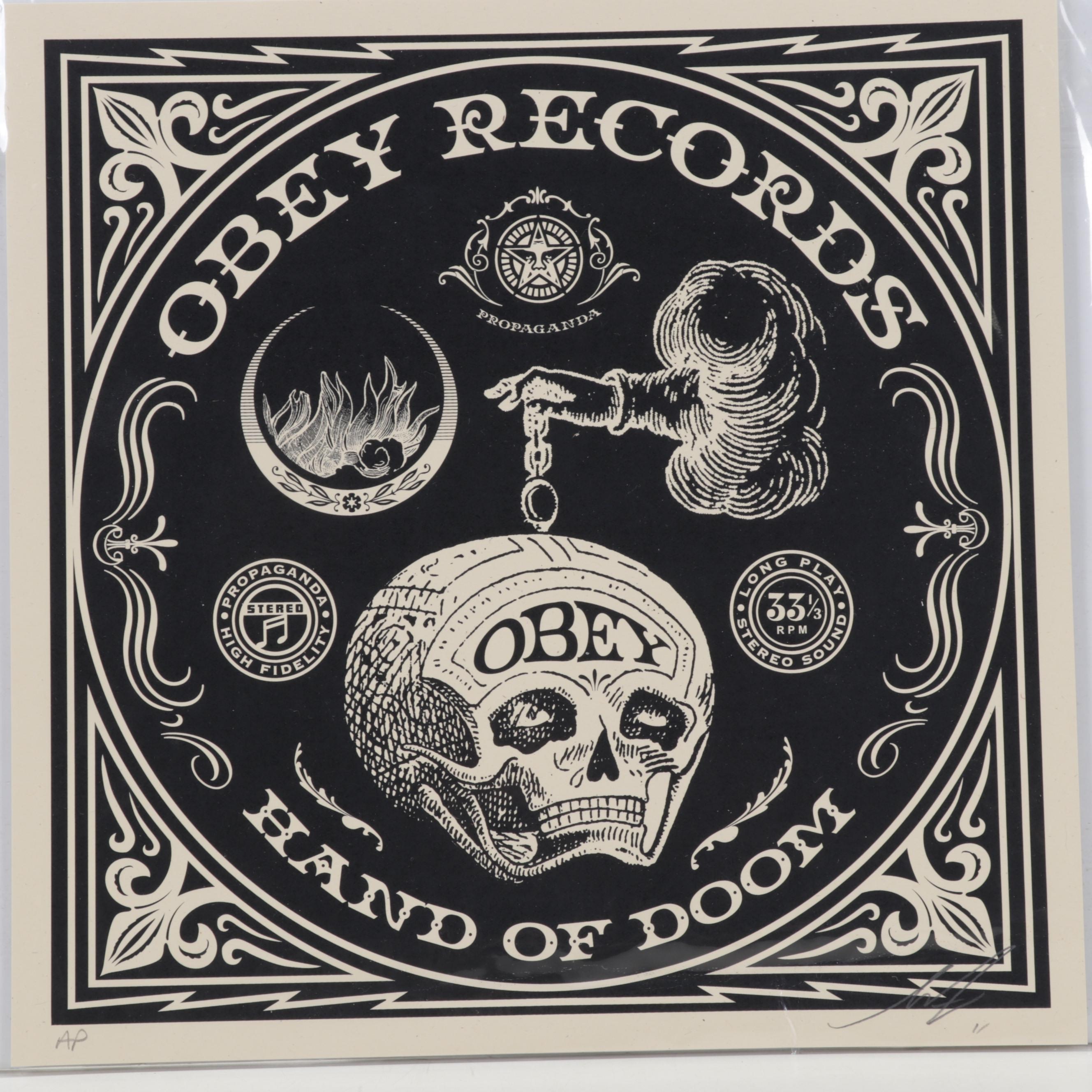 Shepard Fairey Serigraph "Hand Of Doom" Album Cover , 2010