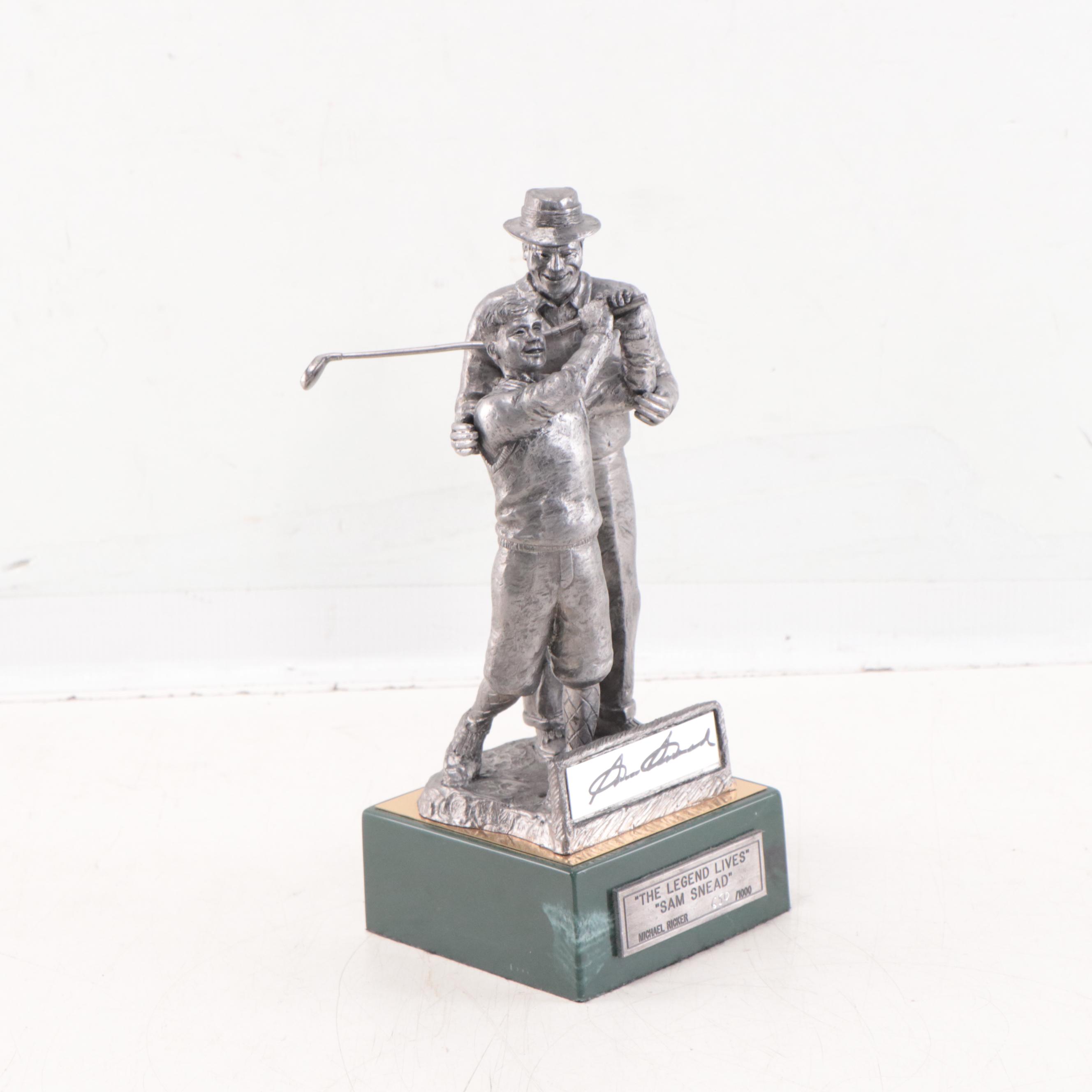 Sam Snead Signed "The Legend Lives" Pewter Sculpture by Michael Ricker, 1993