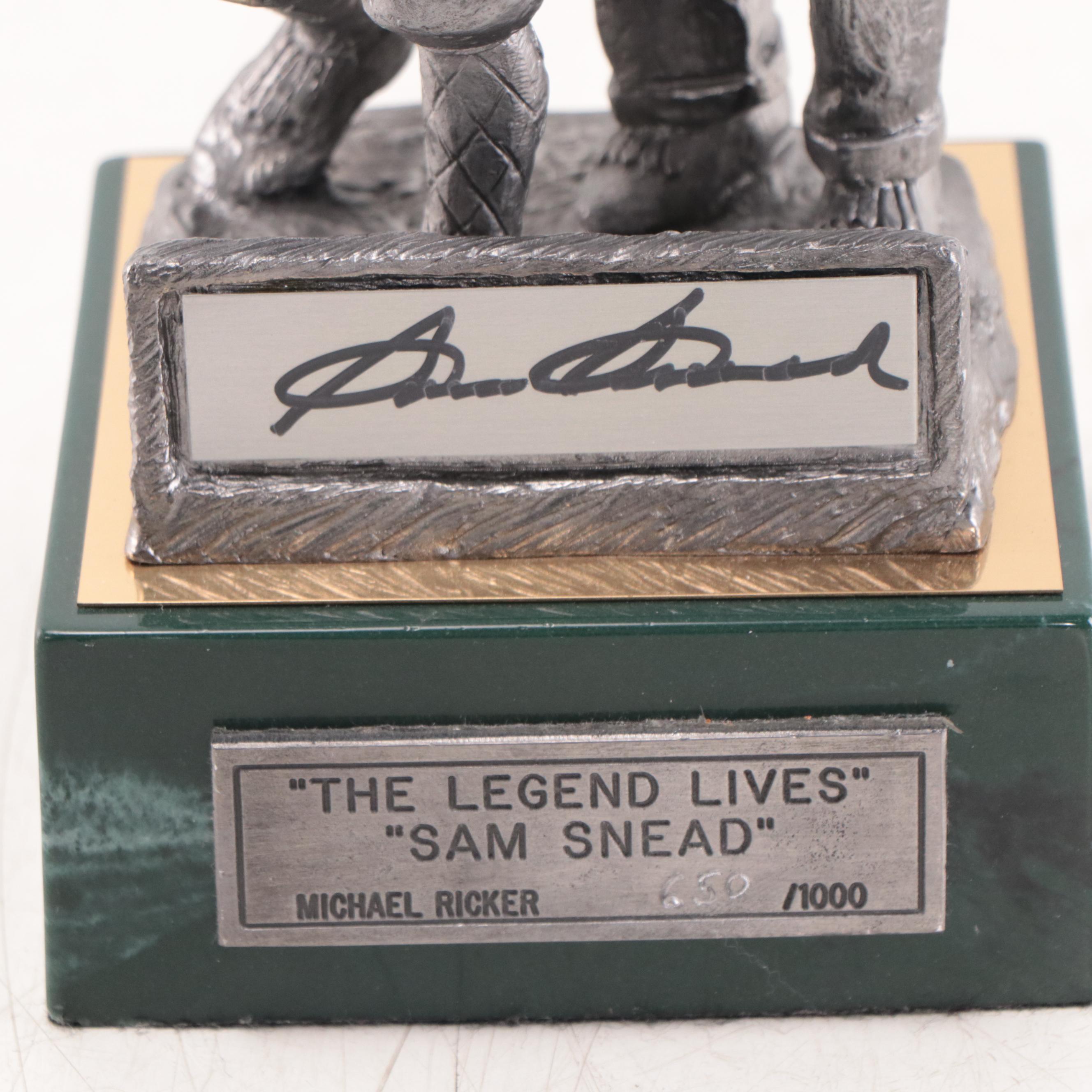 Sam Snead Signed "The Legend Lives" Pewter Sculpture by Michael Ricker, 1993