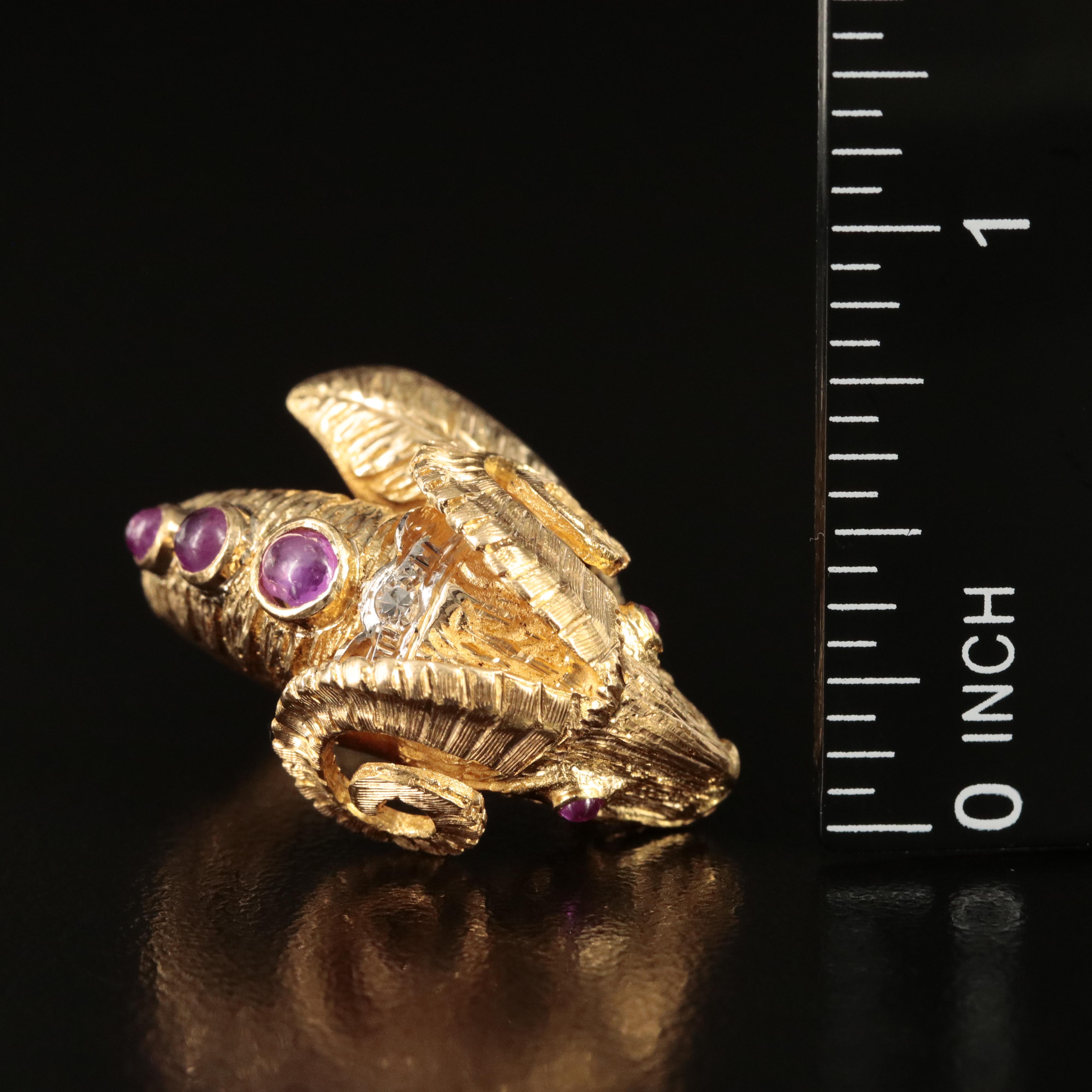 18K Ruby and Diamond Ram Ring