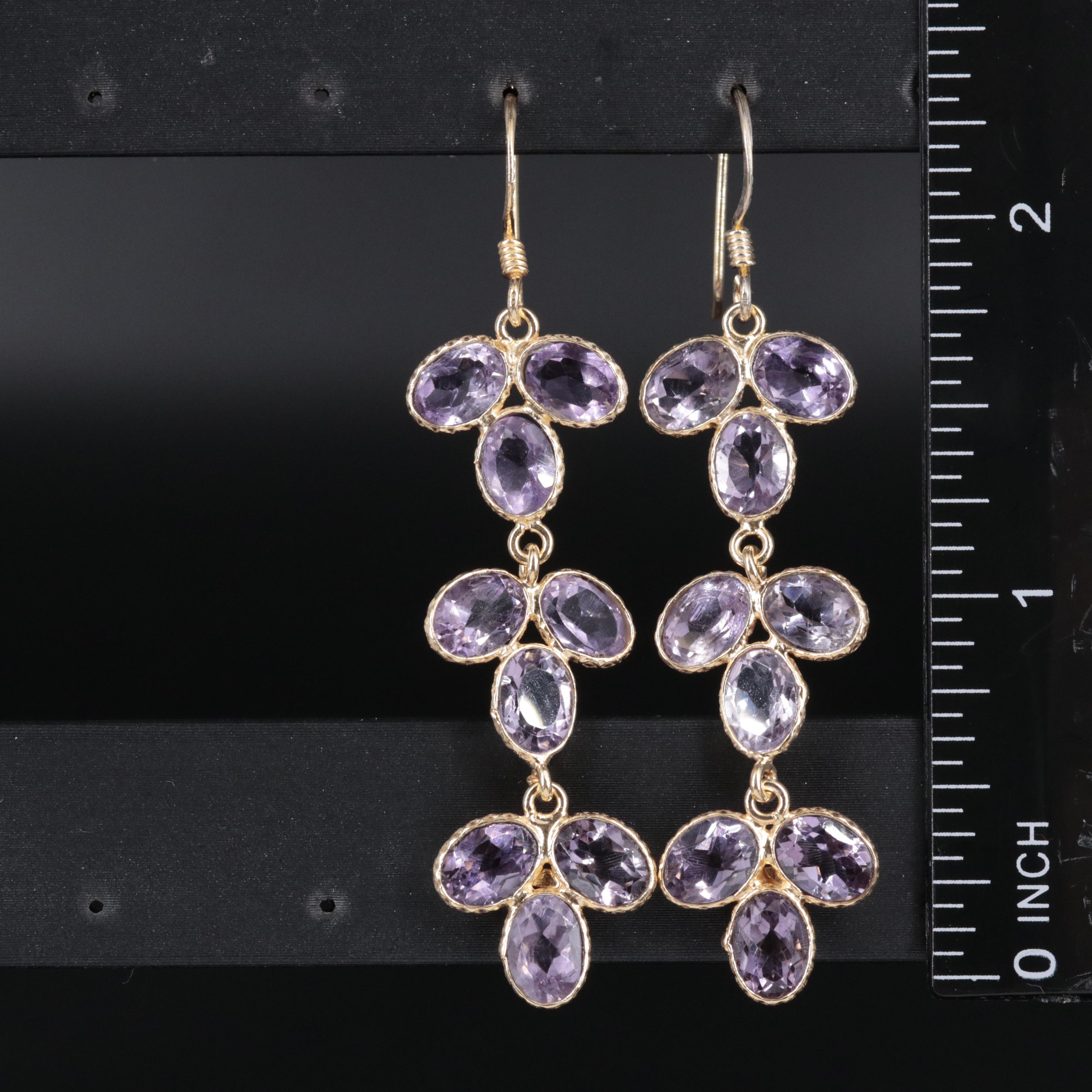 Sterling Silver Gemstone Drop Earrings