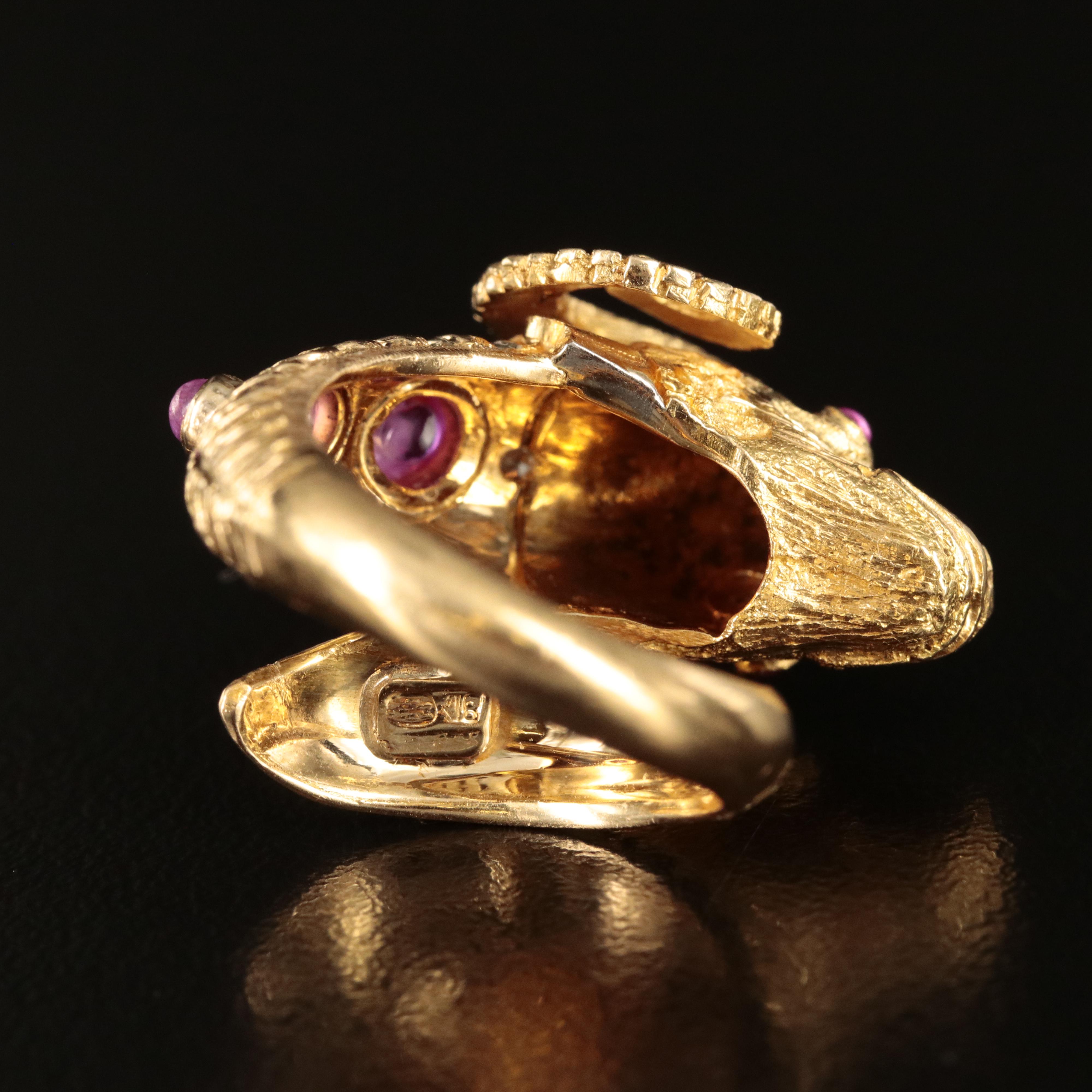 18K Ruby and Diamond Ram Ring