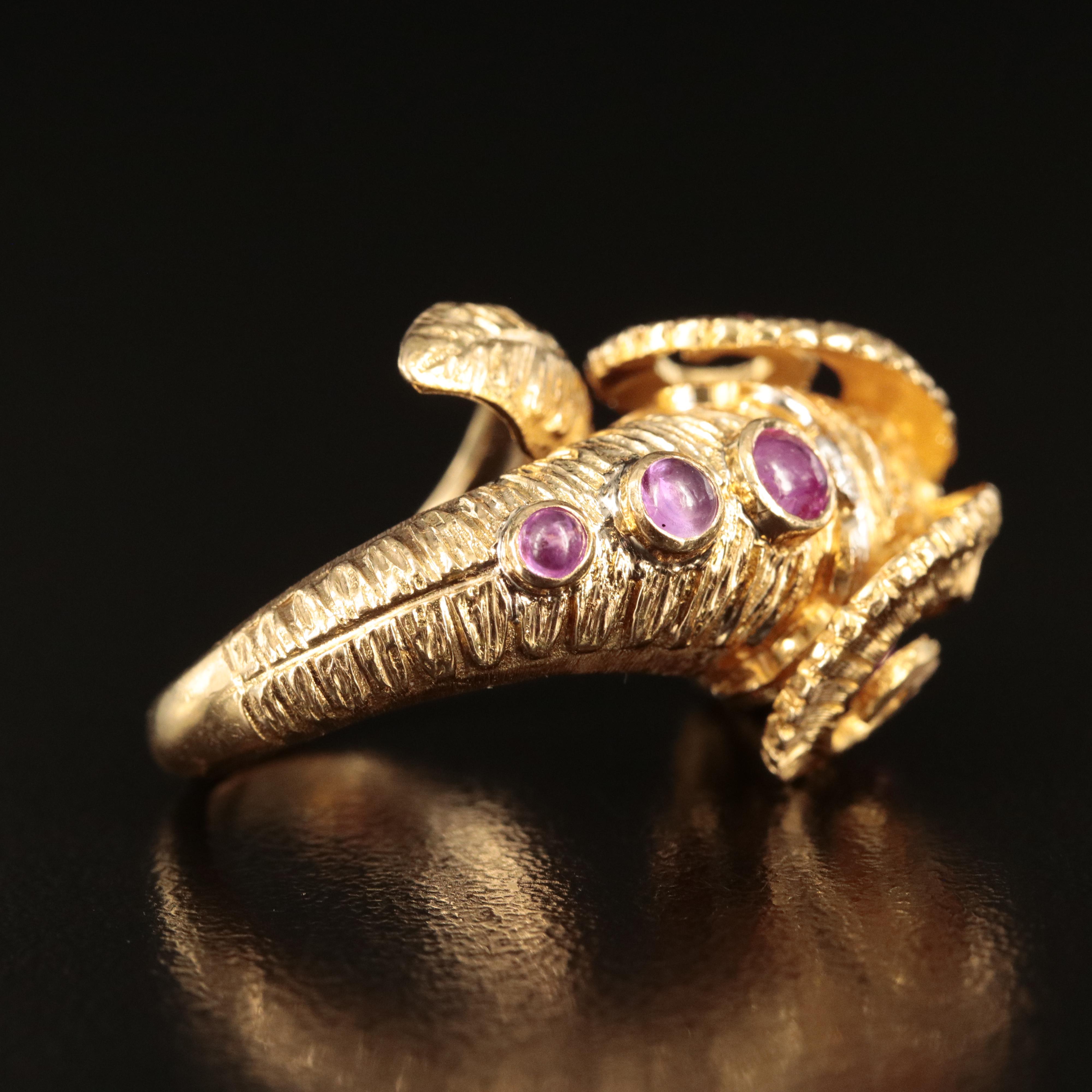 18K Ruby and Diamond Ram Ring