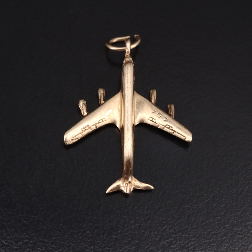 14K Airplane Charm