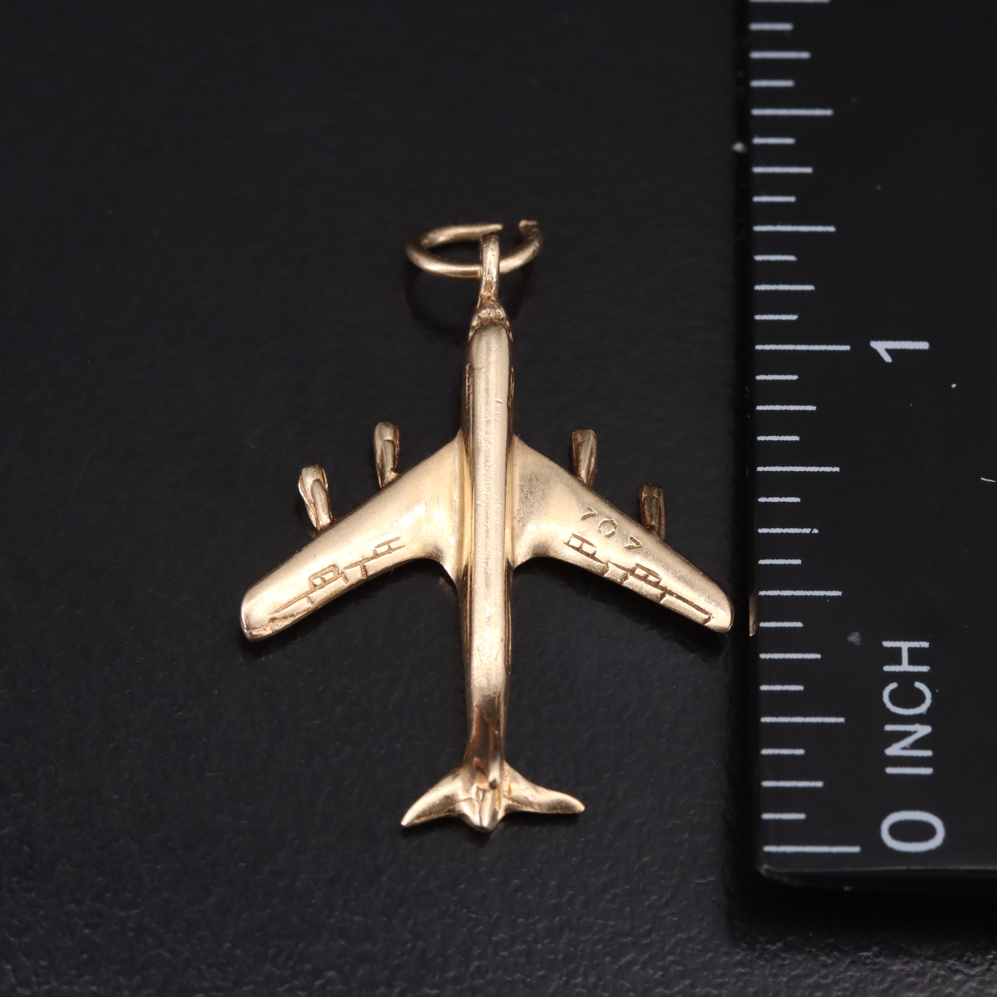14K Airplane Charm
