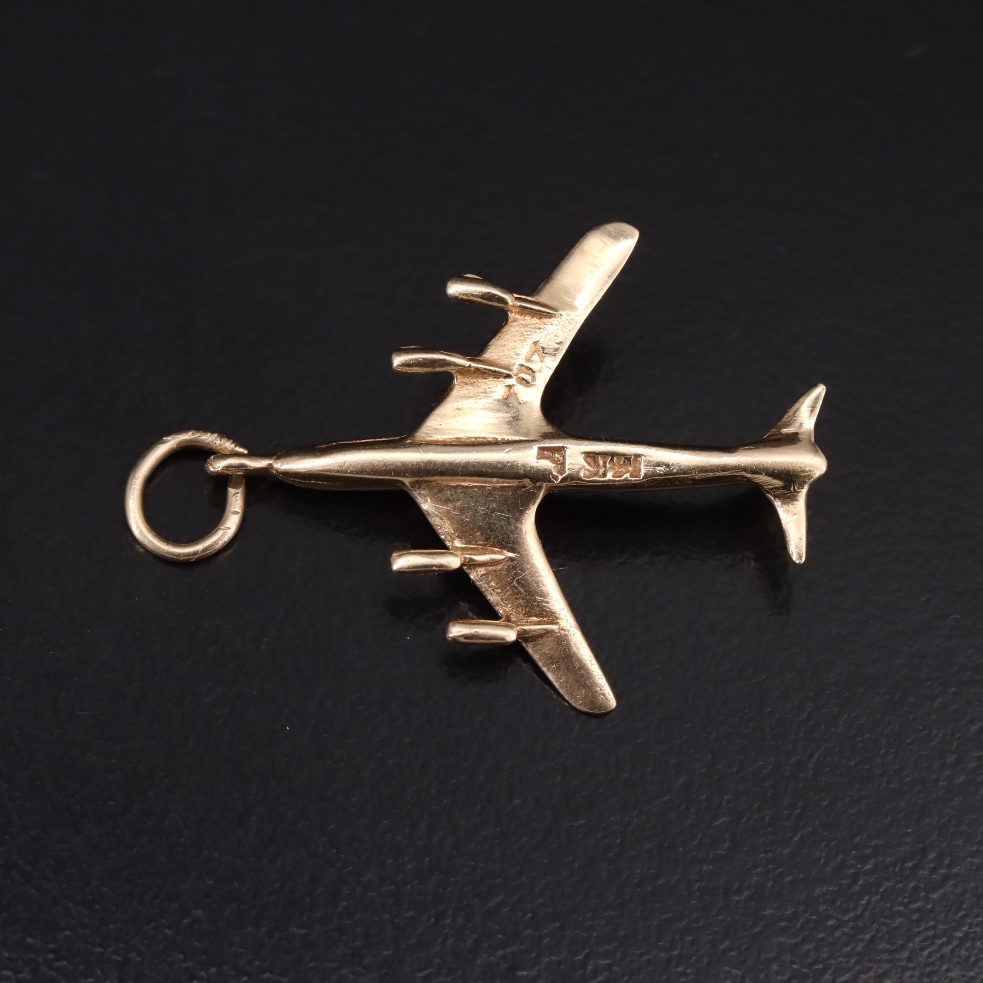 14K Airplane Charm