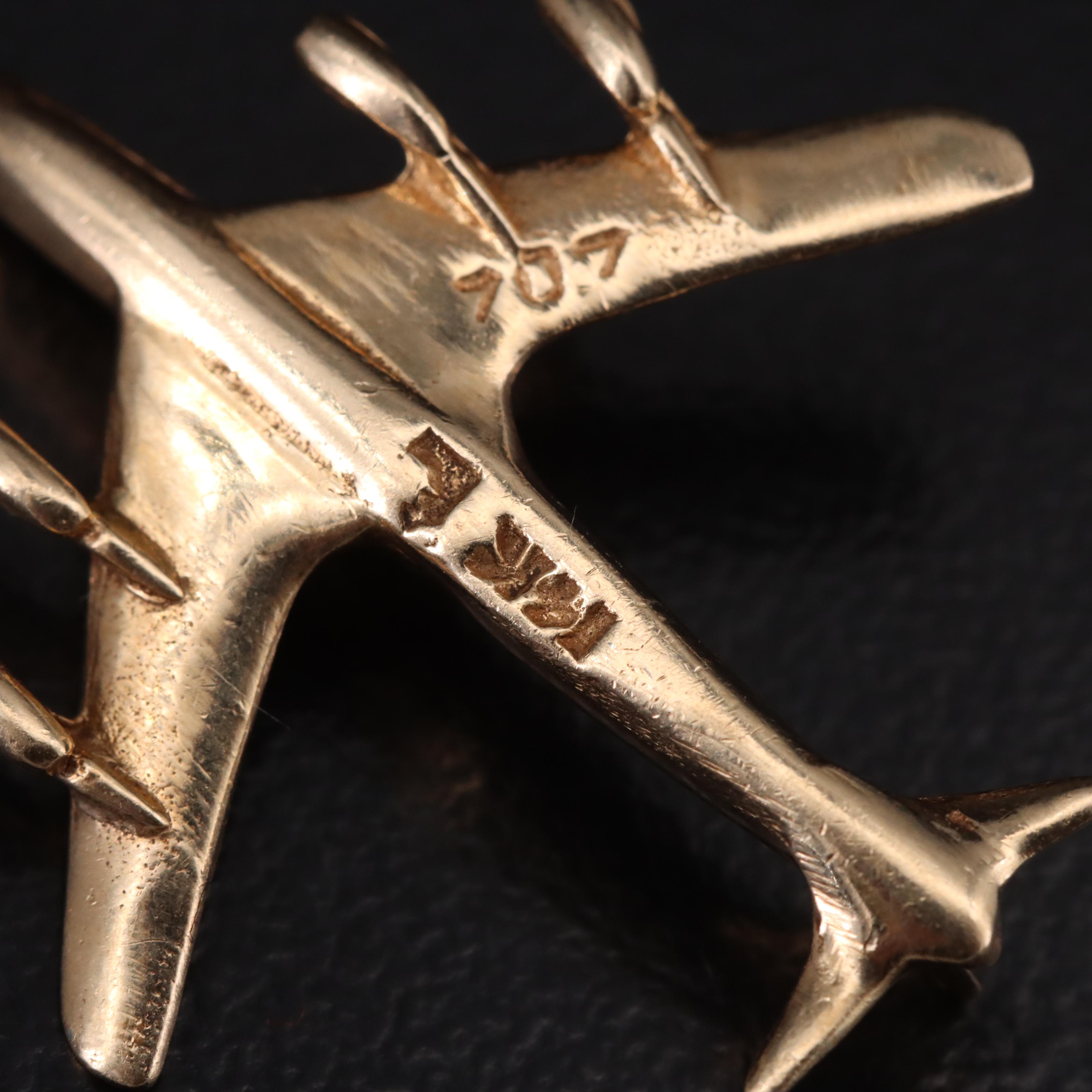 14K Airplane Charm