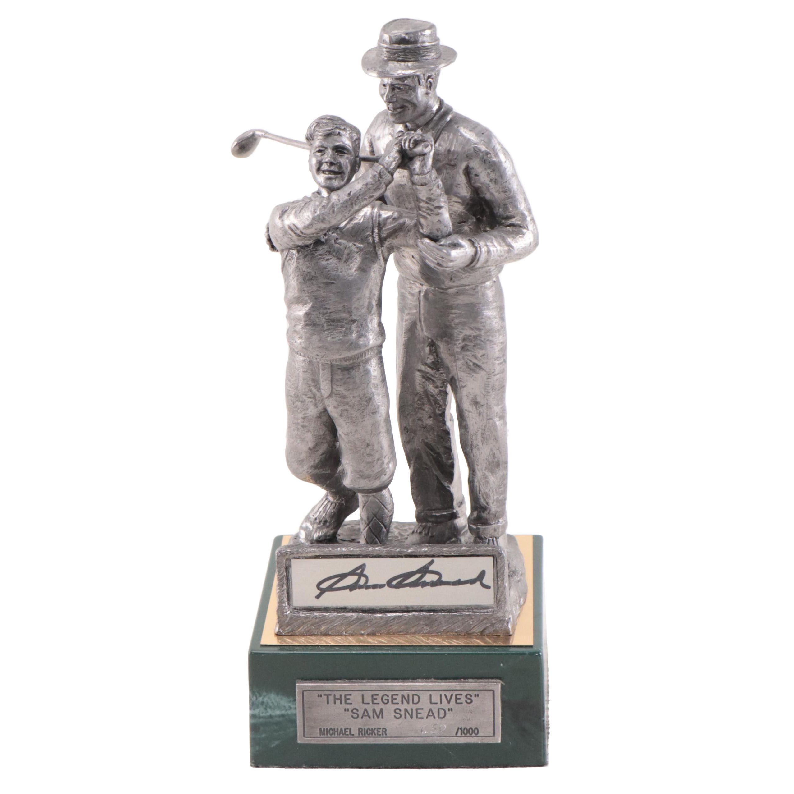 Sam Snead Signed "The Legend Lives" Pewter Sculpture by Michael Ricker, 1993