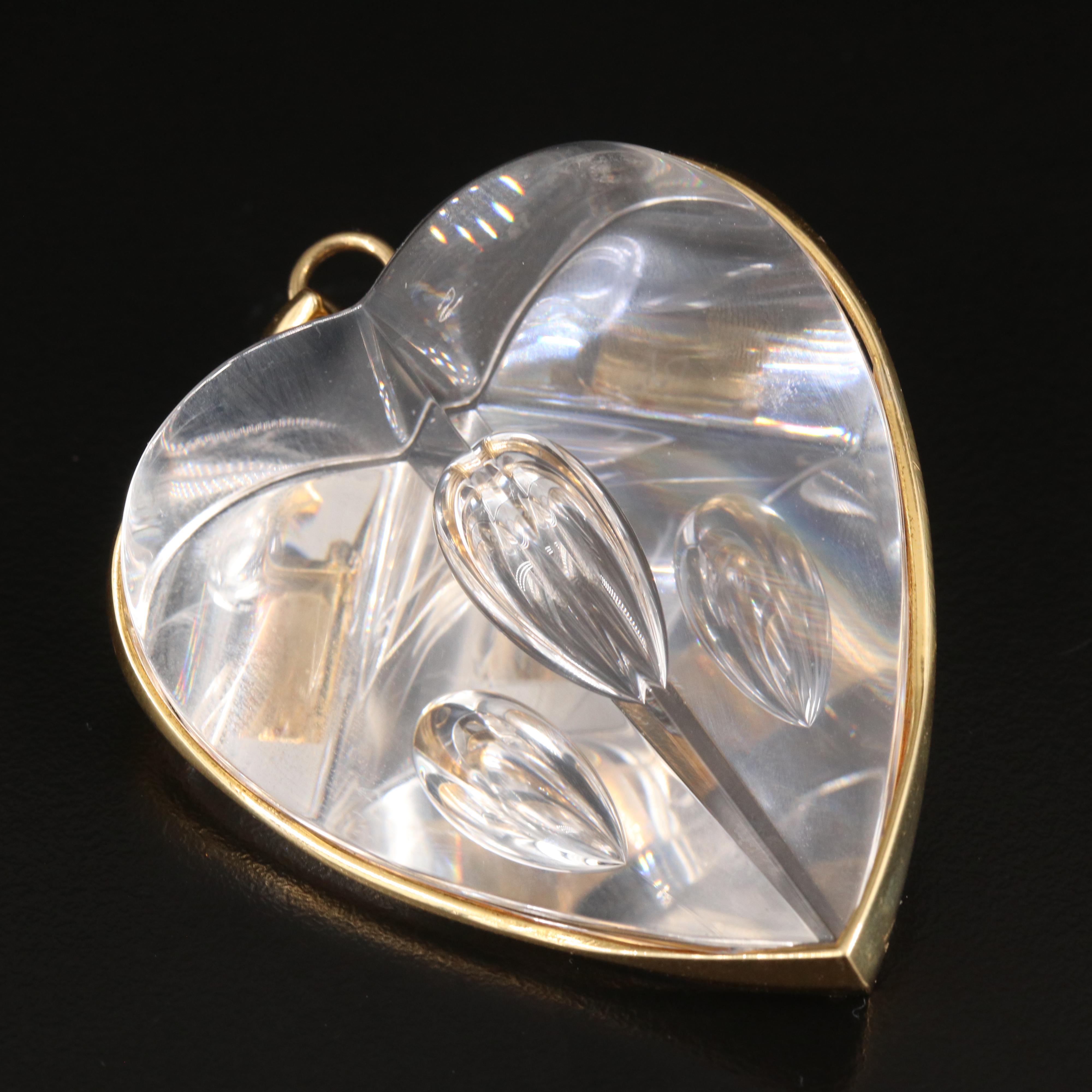 18K Lead Crystal Heart Pendant