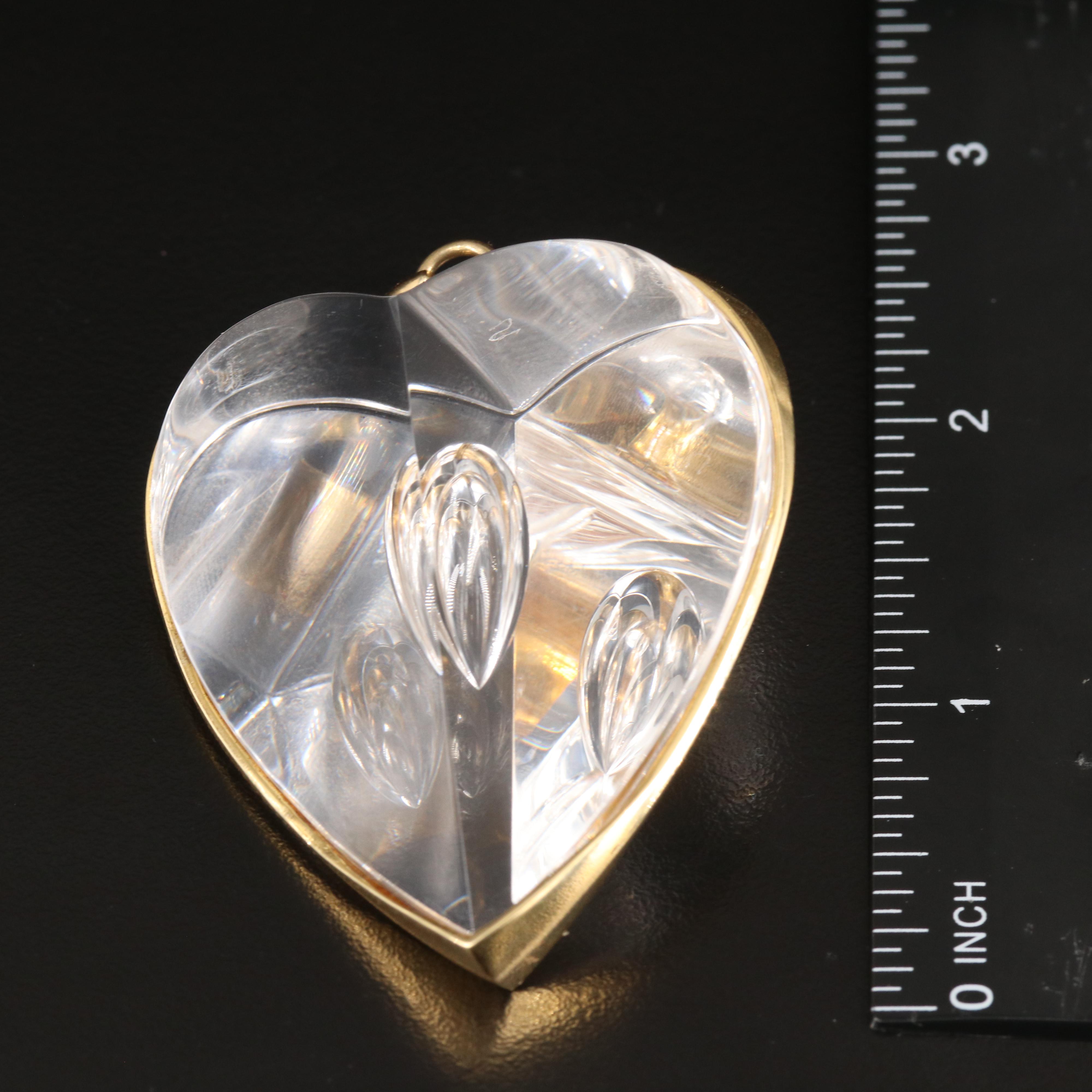 18K Lead Crystal Heart Pendant