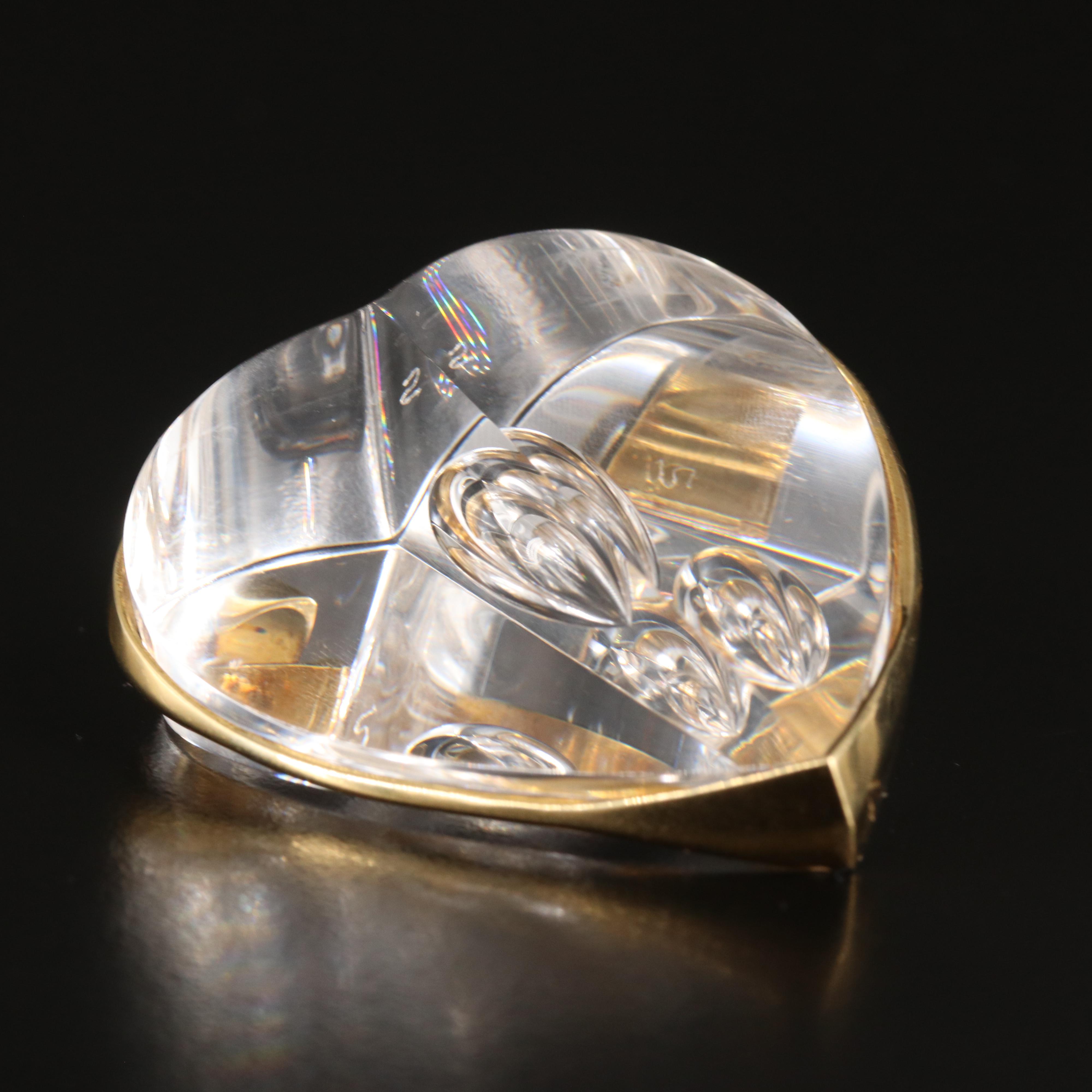 18K Lead Crystal Heart Pendant