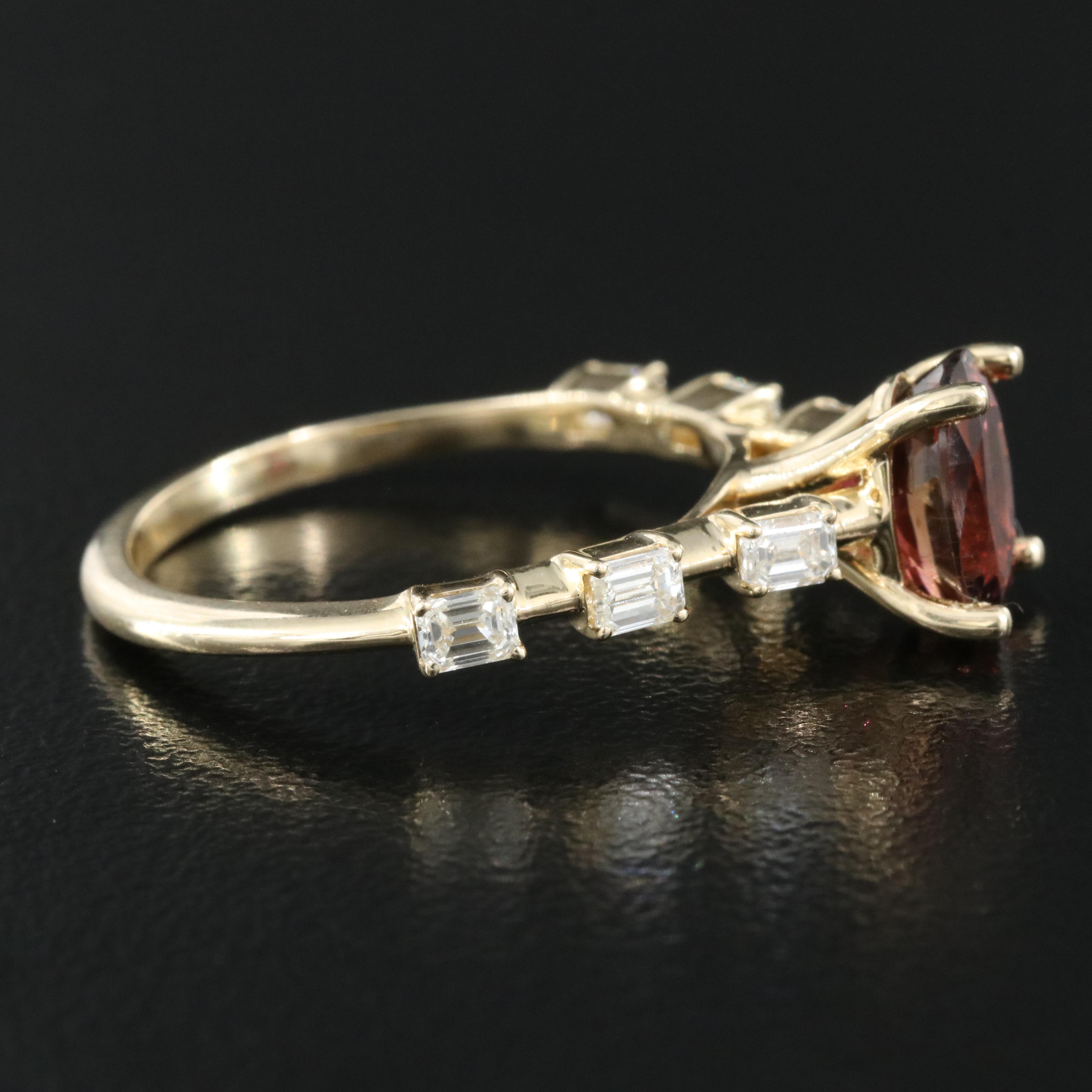 14K Tourmaline and Diamond Ring