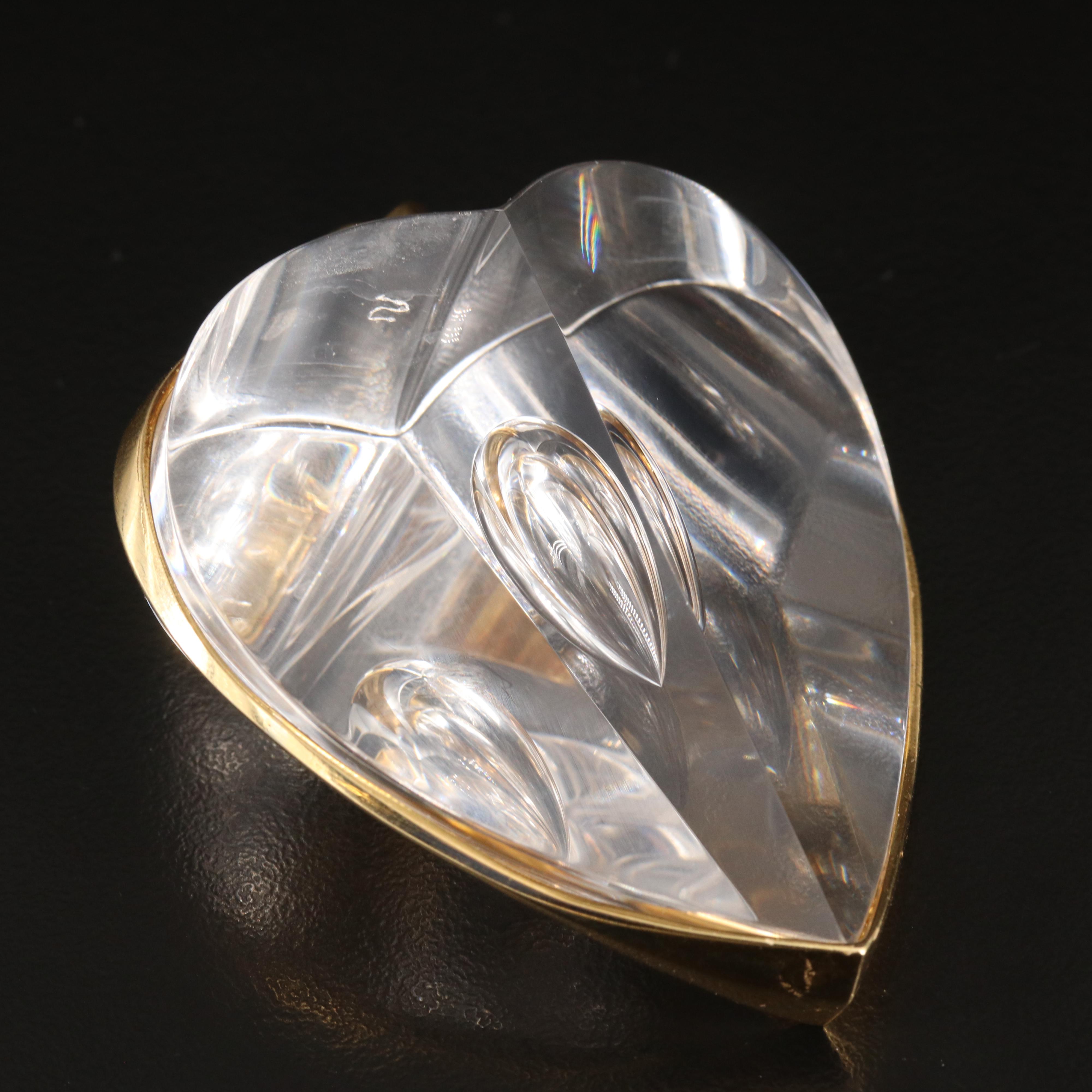 18K Lead Crystal Heart Pendant
