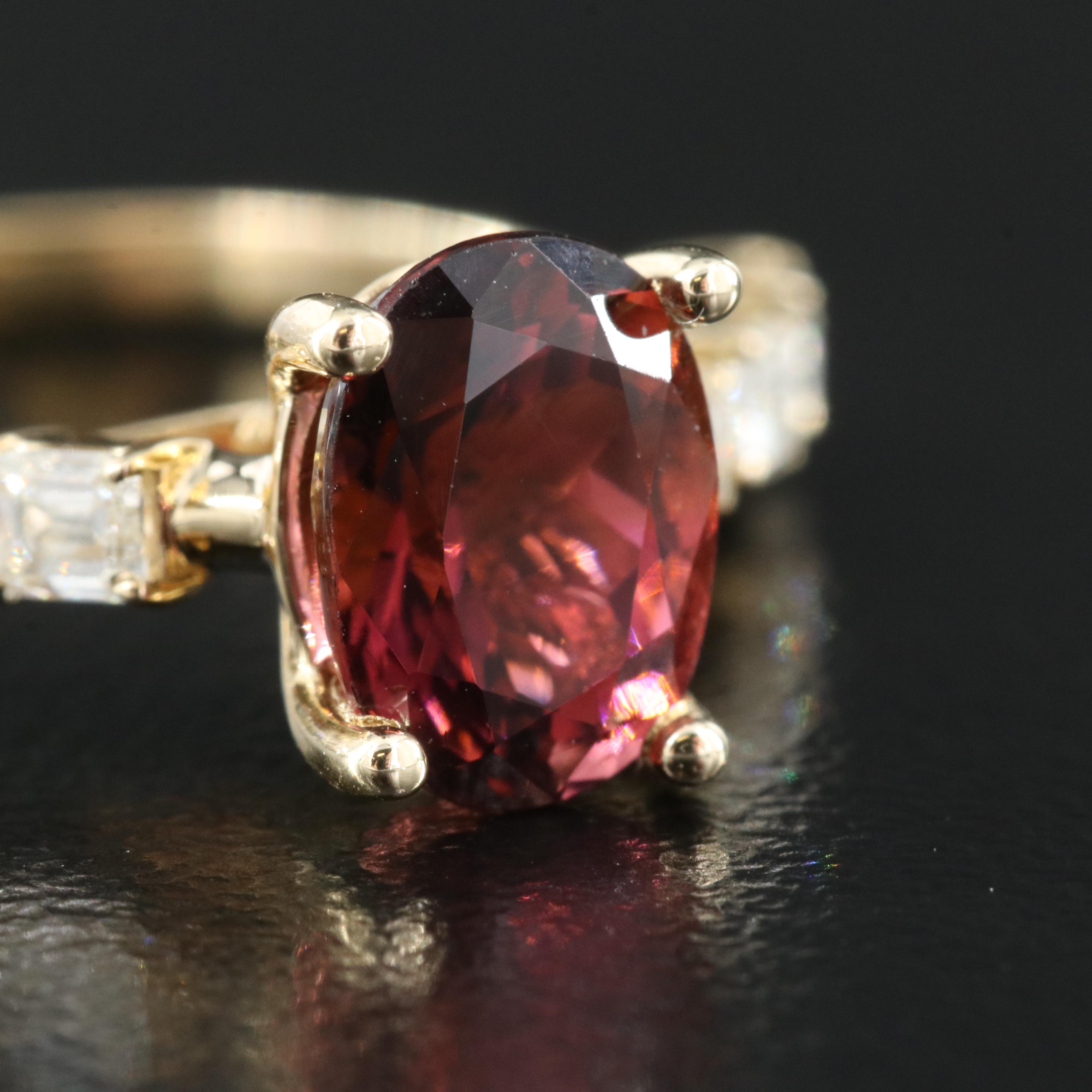 14K Tourmaline and Diamond Ring