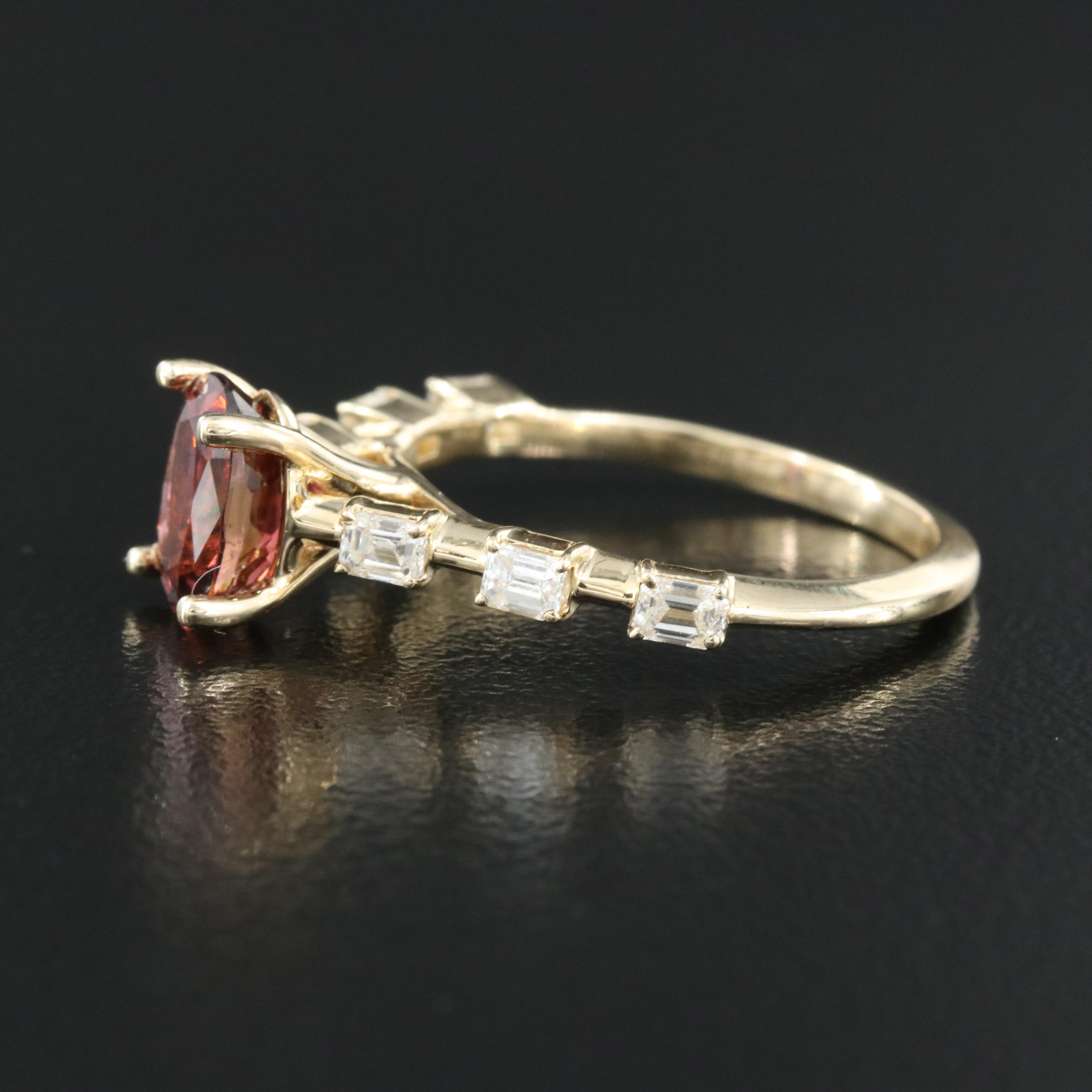 14K Tourmaline and Diamond Ring