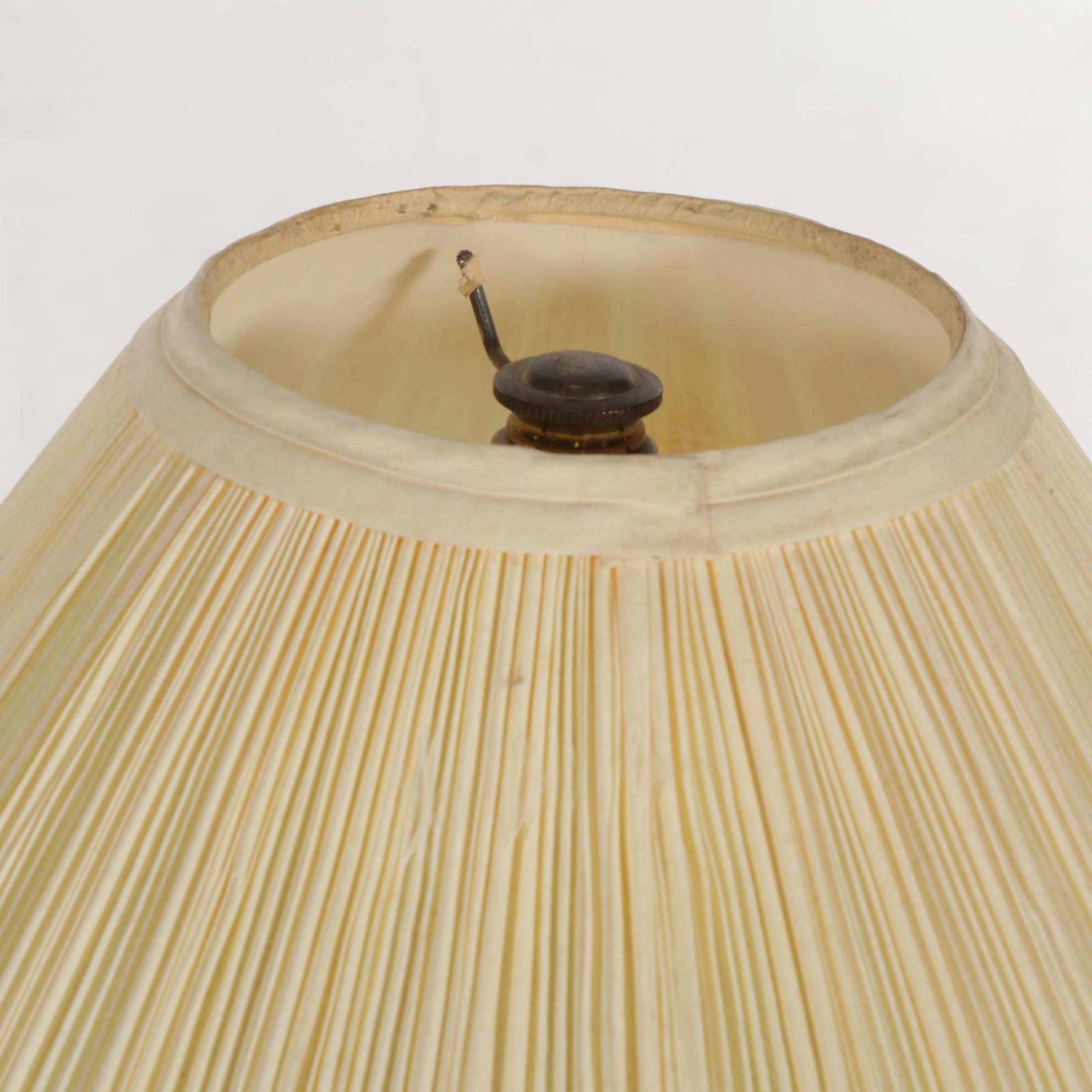 Stiffel Cast Brass and Glass Table Floor Lamp with Baluster Table Lamp, 1970s