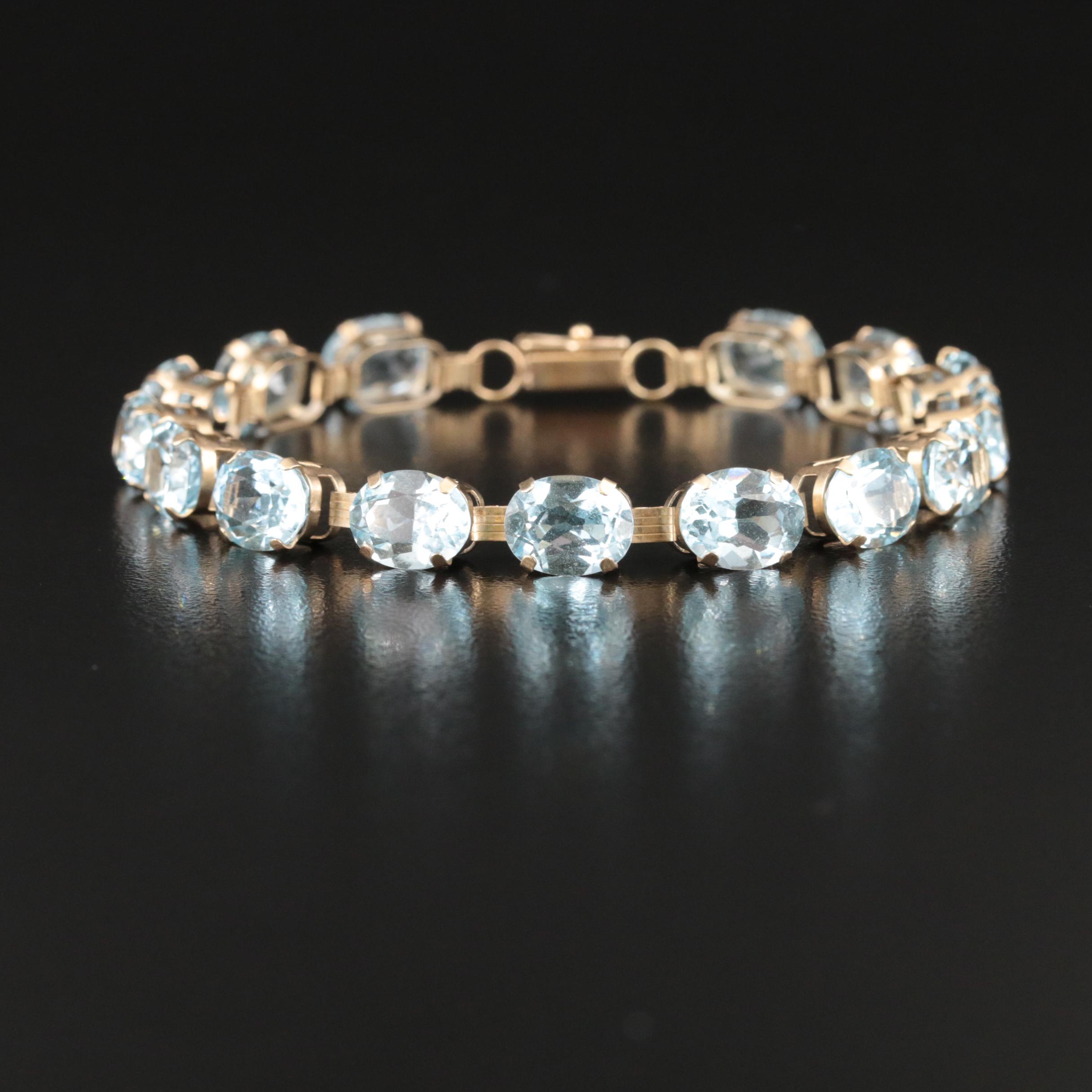 10K Sky Blue Topaz Bracelet