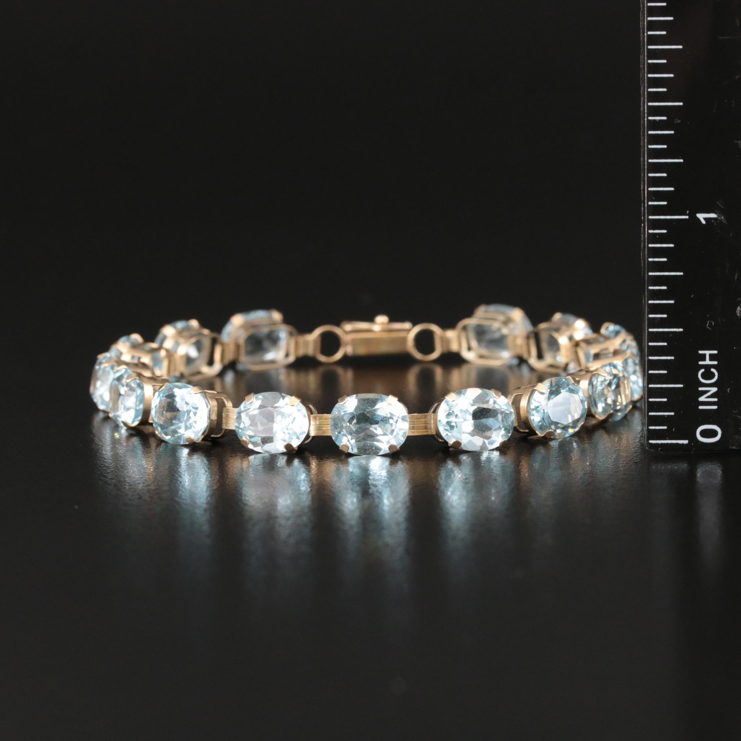 10K Sky Blue Topaz Bracelet