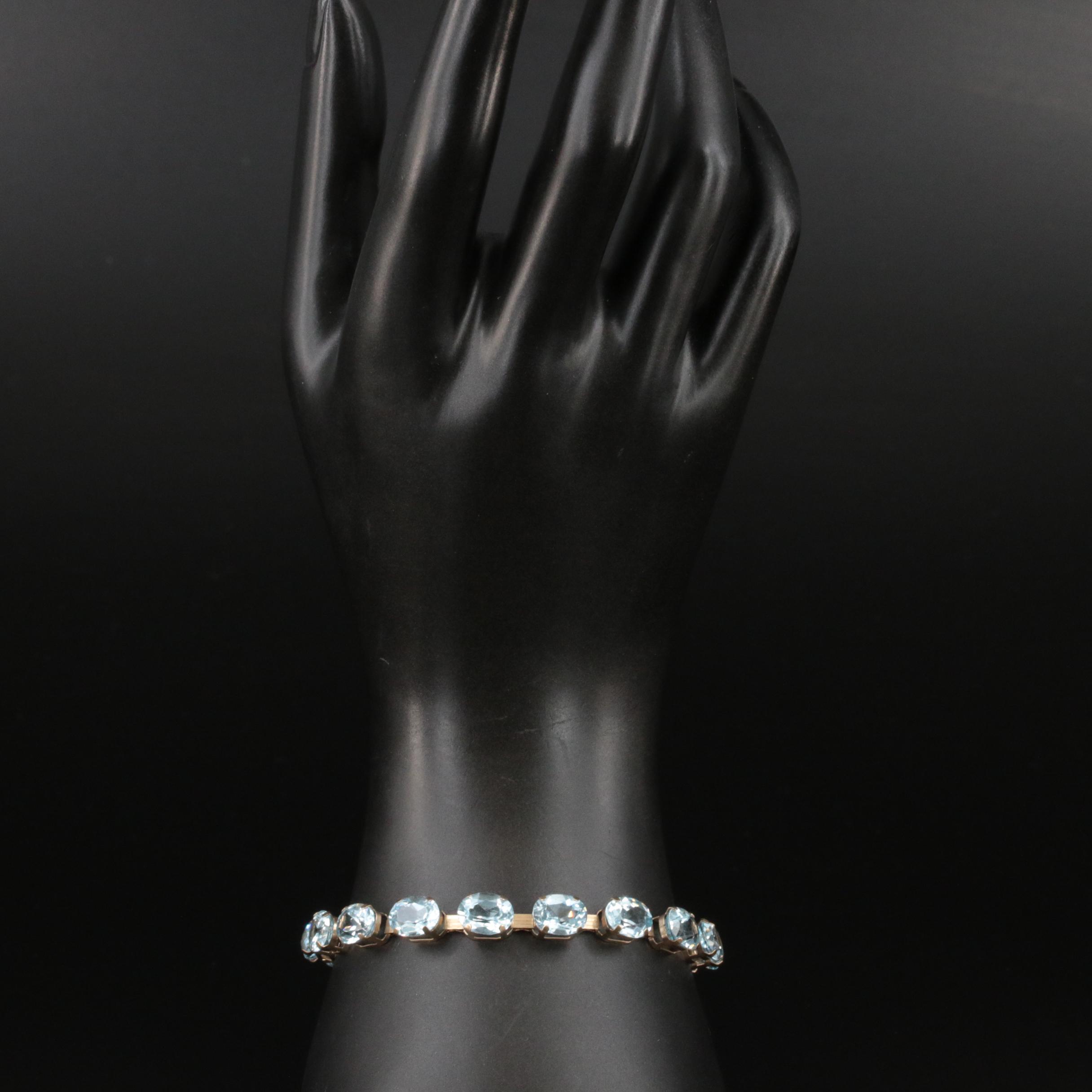 10K Sky Blue Topaz Bracelet