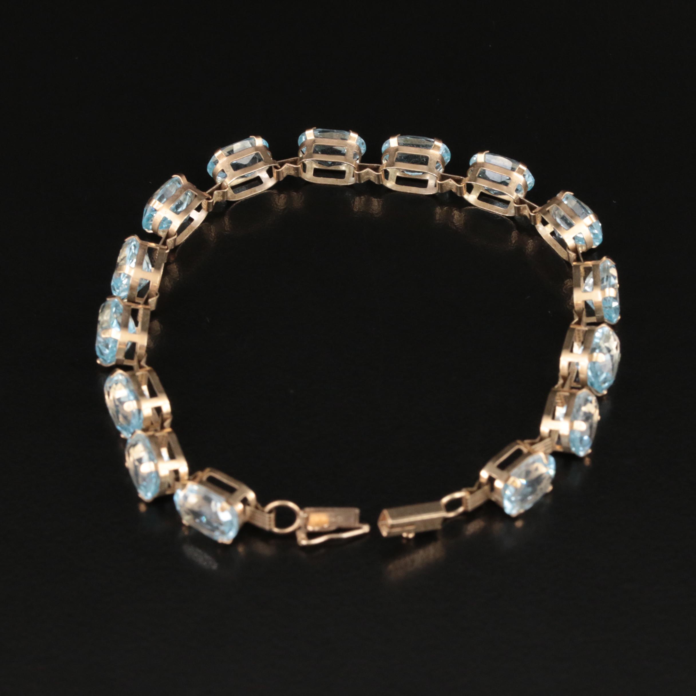 10K Sky Blue Topaz Bracelet