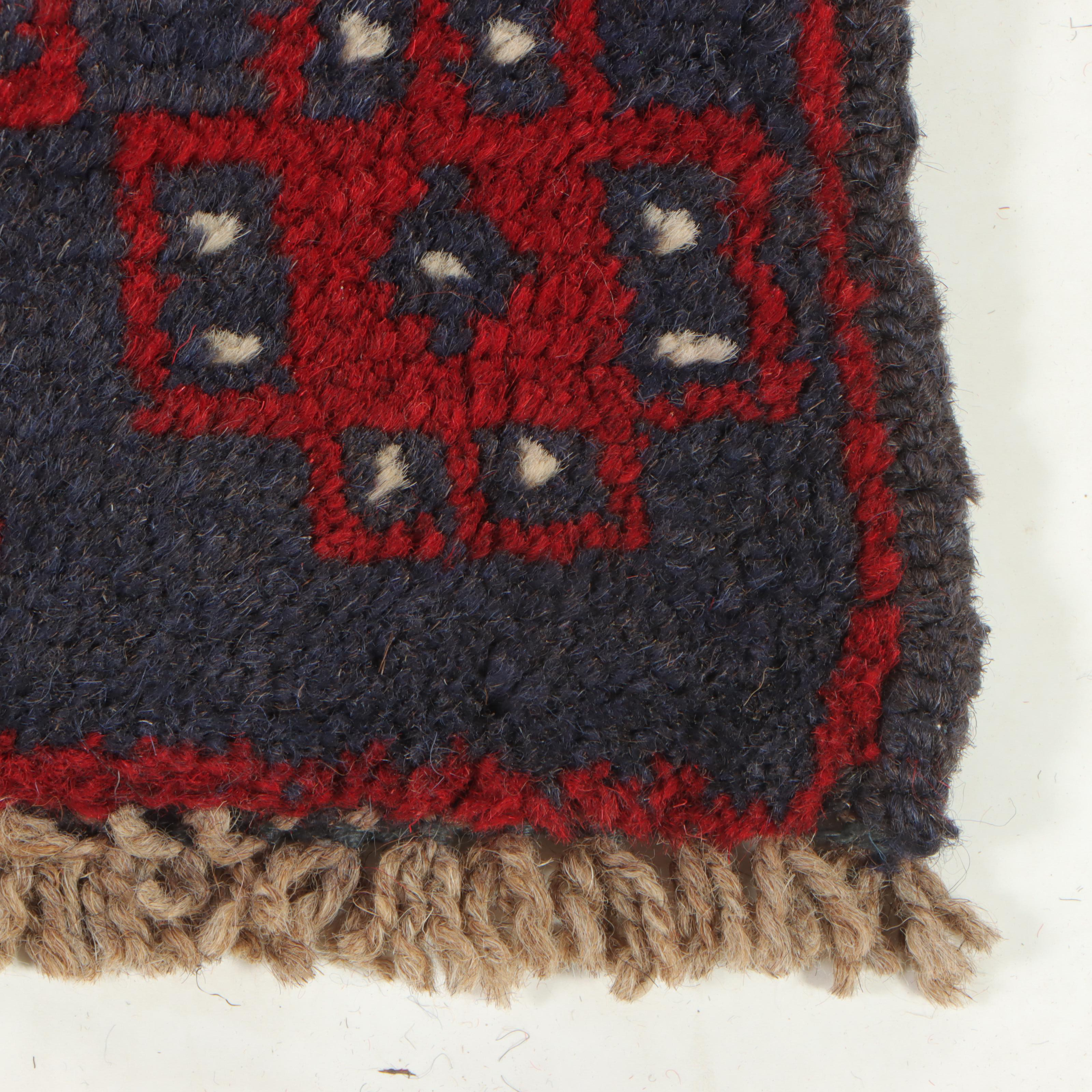 3'9 x 6'4 Hand-Knotted Afghan Baluch Area Rug