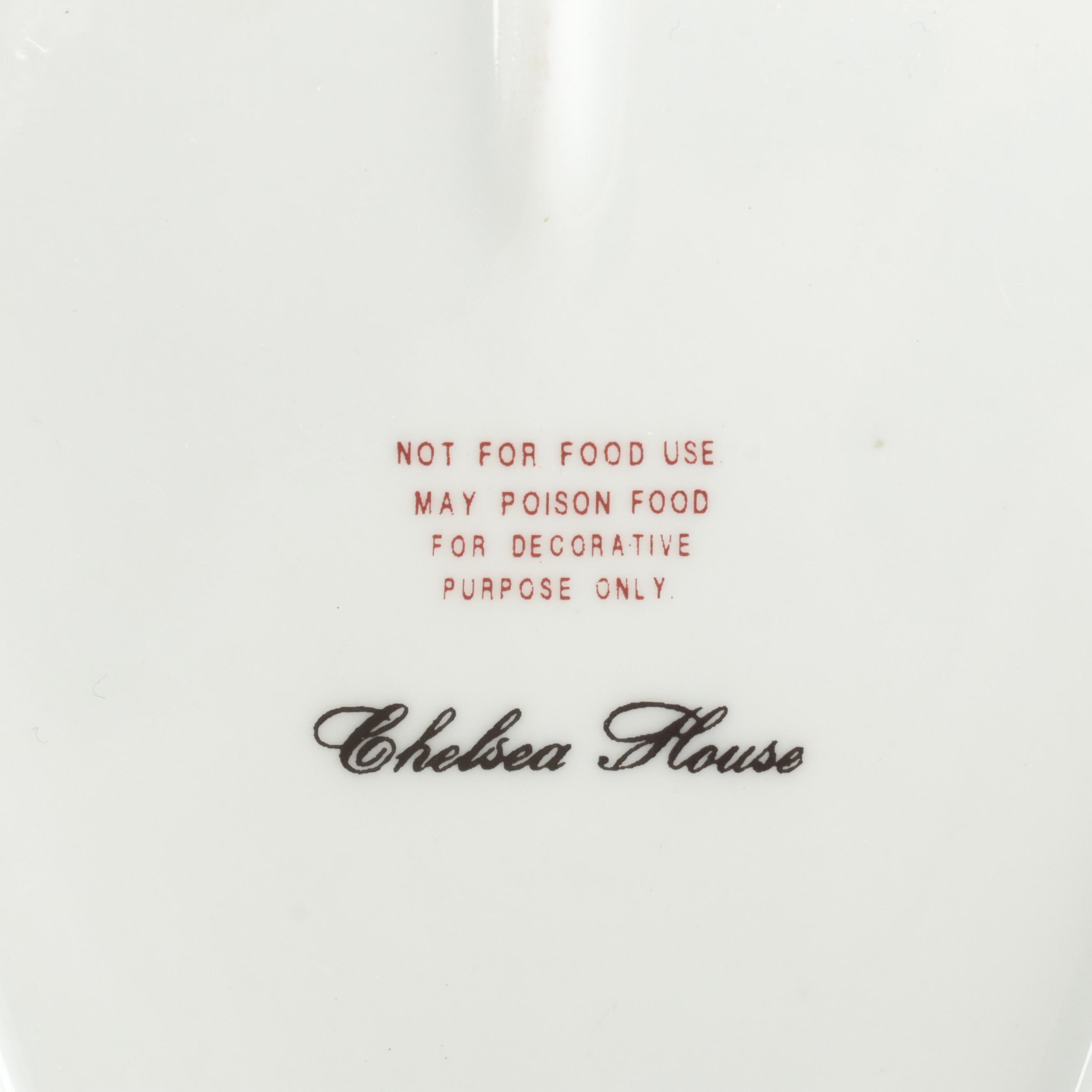 Chelsea House English Style Porcelain Bowl with French Rococo Style Urns