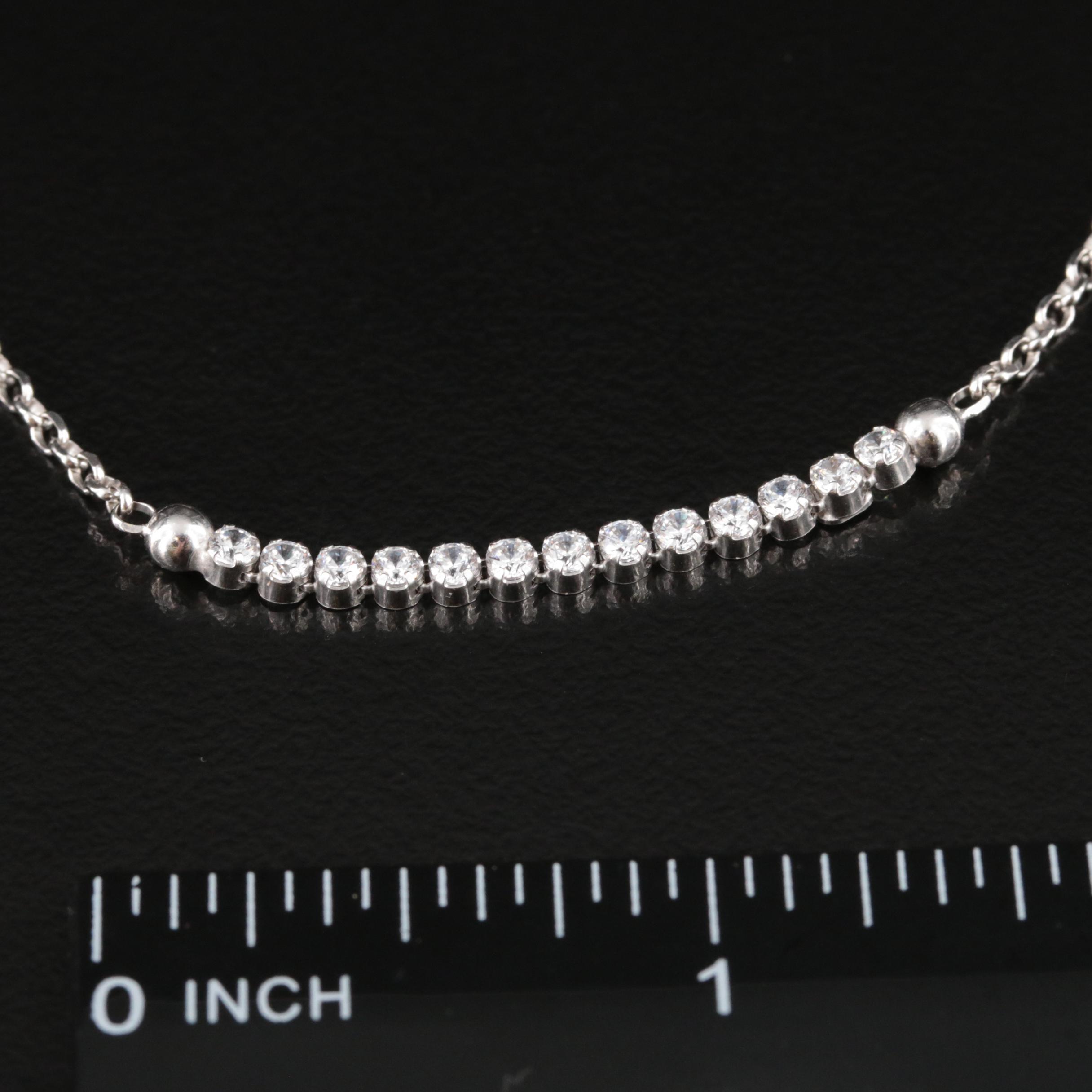 Sterling Cubic Zirconia Bolo Bracelet