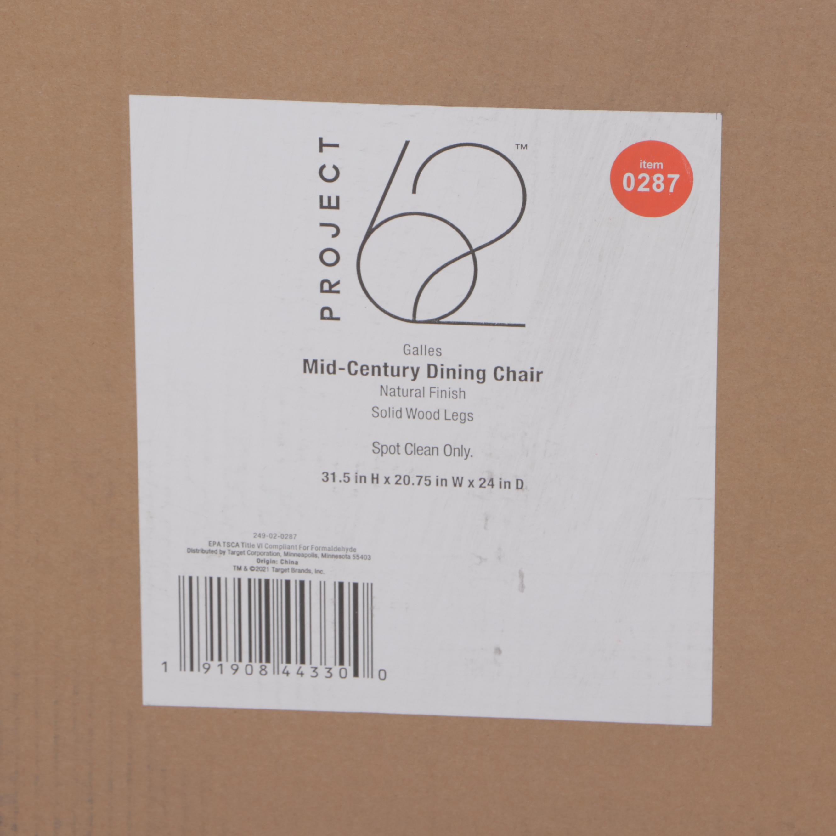 Four Project 62 Galles Mid-Century Upholstered Dining Chairs in Dark Gray