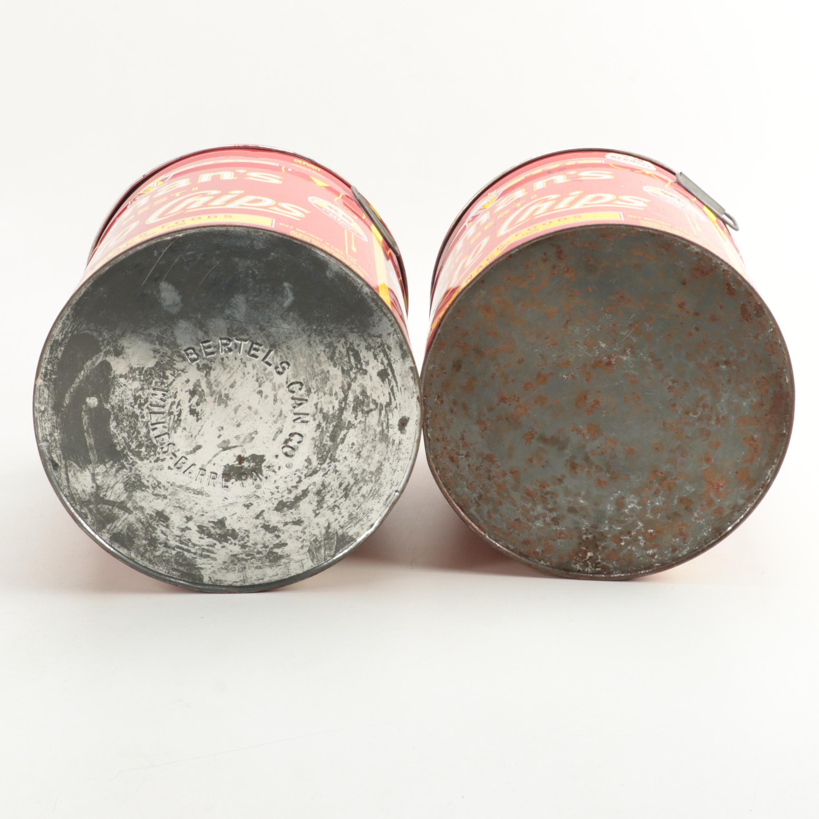 Husman's Potato Chip Tins, Mid-20th Century