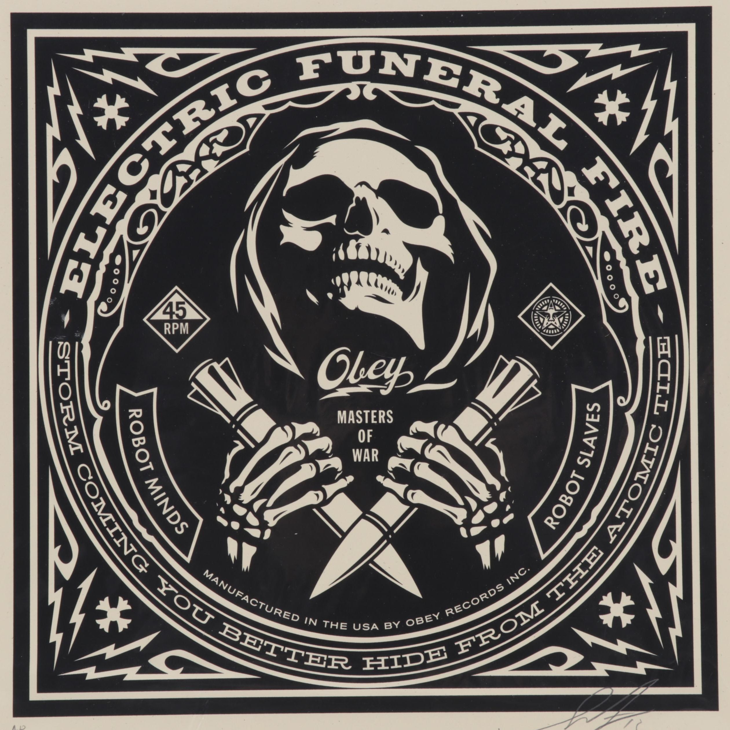 Shepard Fairey Serigraph "Electric Funeral Fire" Album Cover , 2013