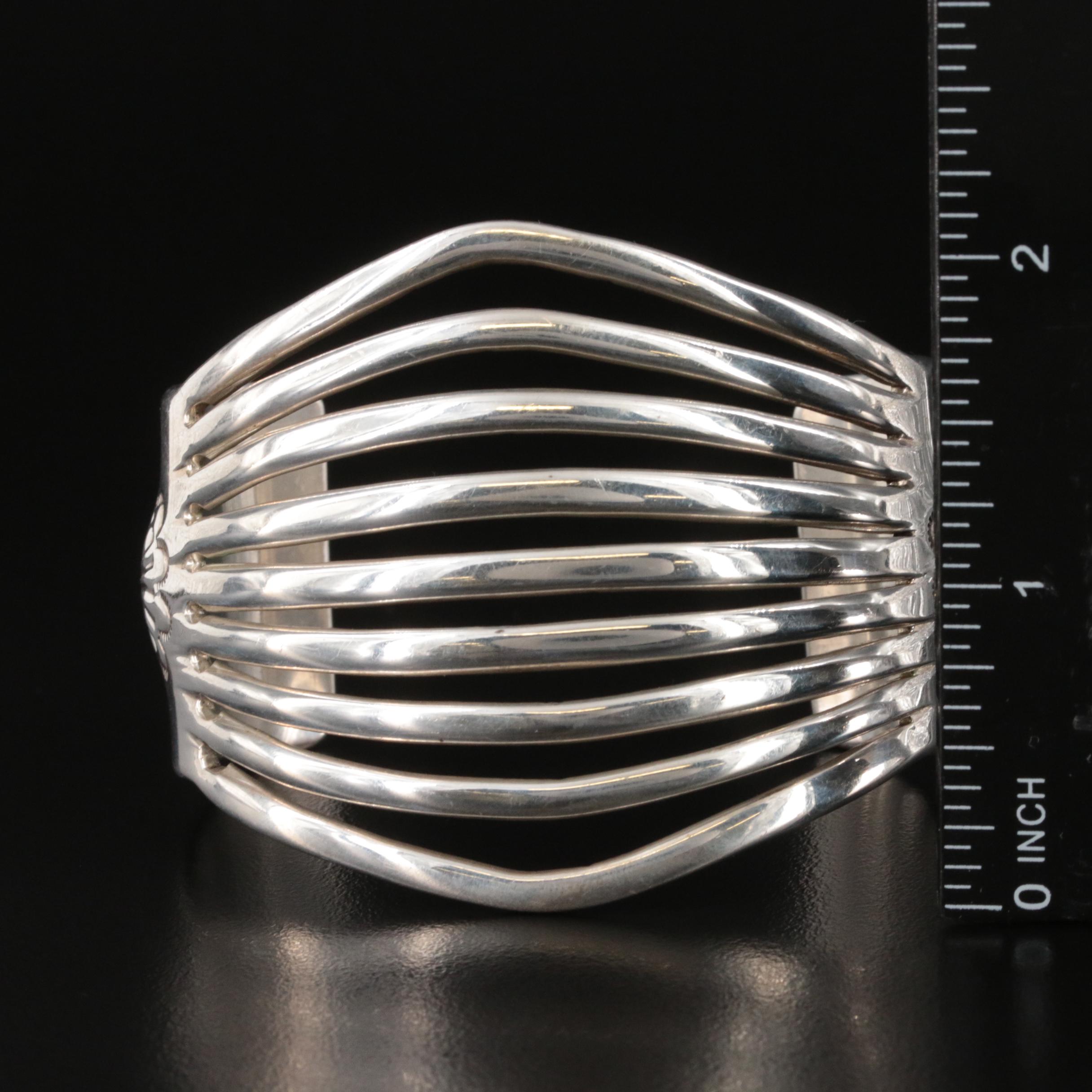 Southwestern Sterling Banded Cuff with Stampwork