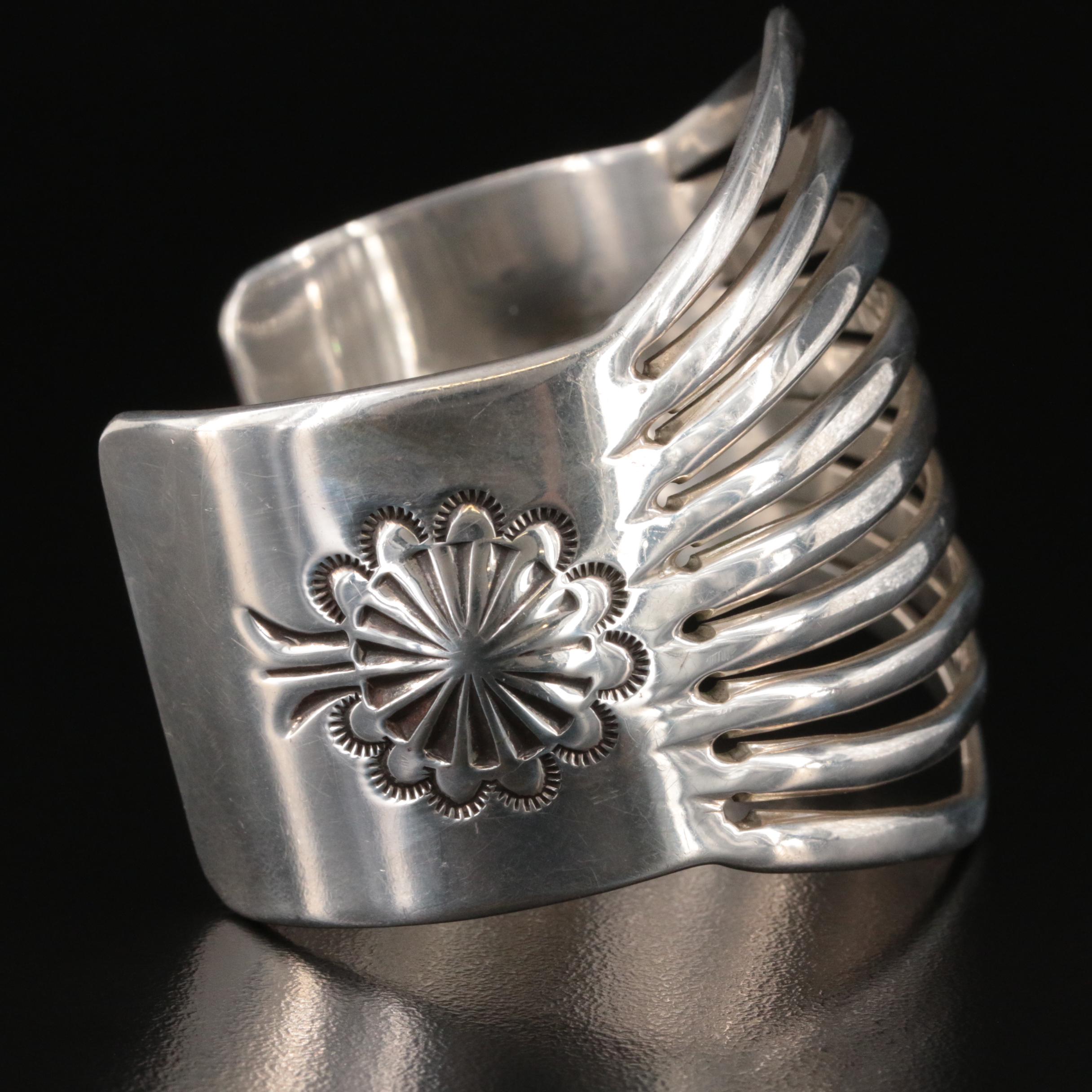 Southwestern Sterling Banded Cuff with Stampwork
