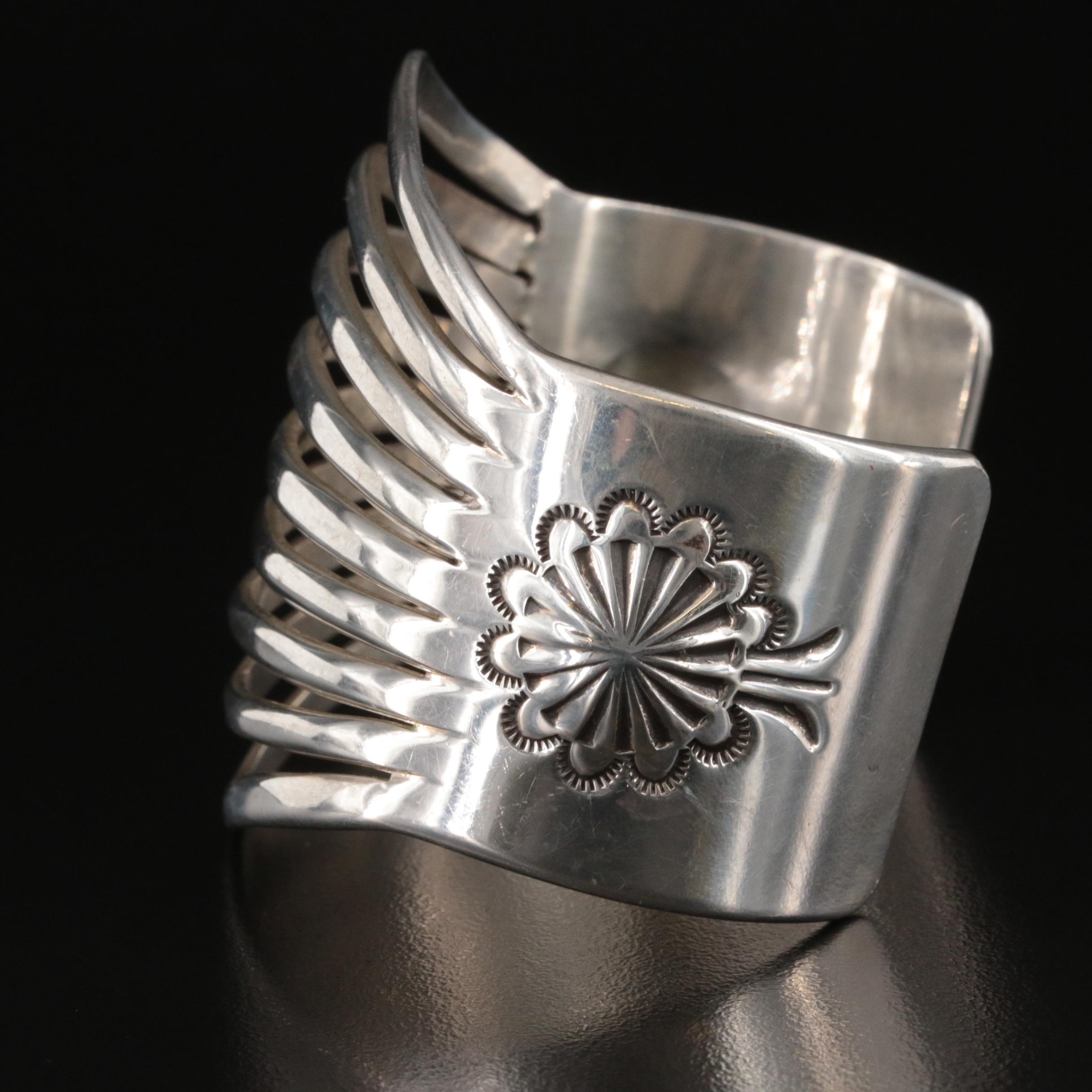 Southwestern Sterling Banded Cuff with Stampwork