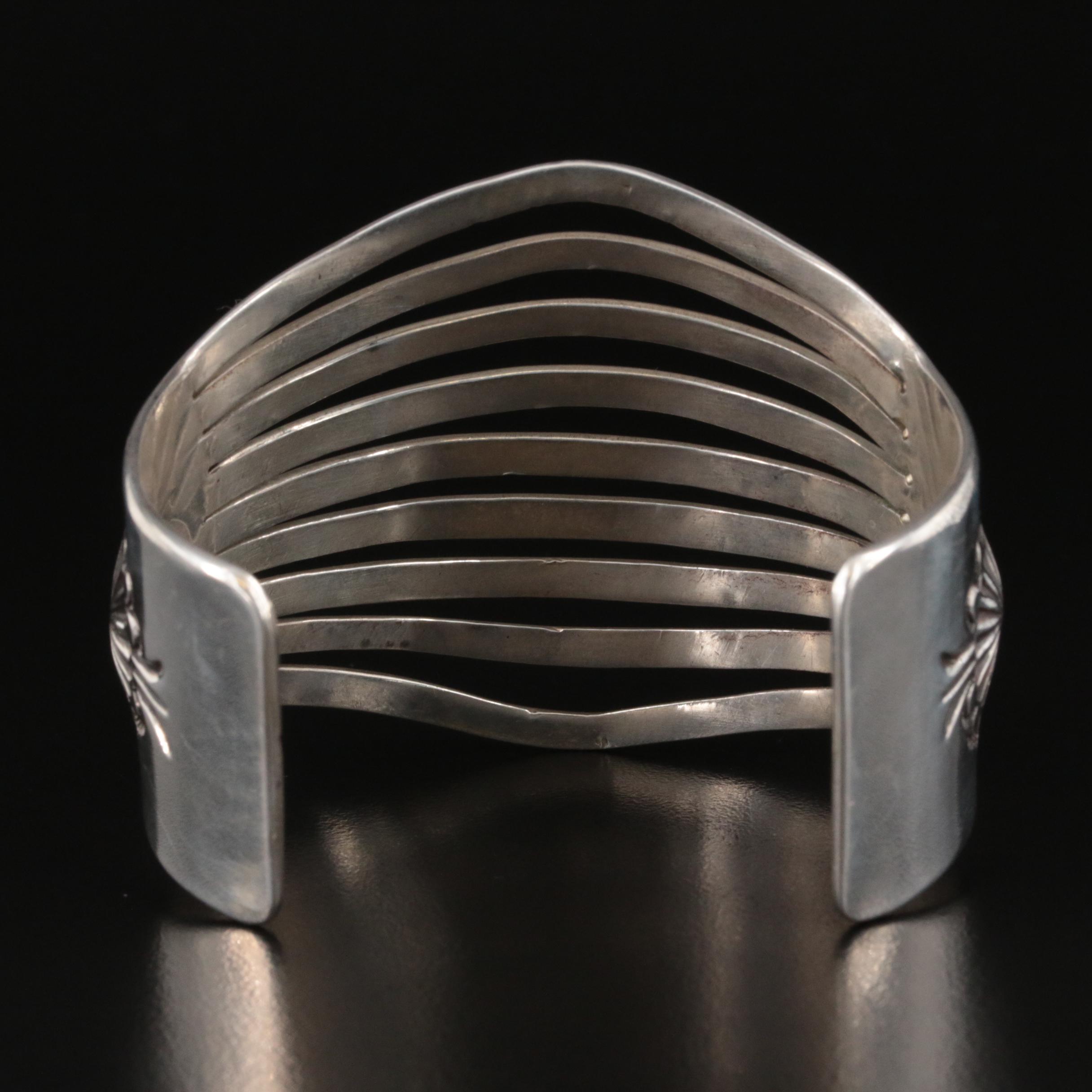 Southwestern Sterling Banded Cuff with Stampwork