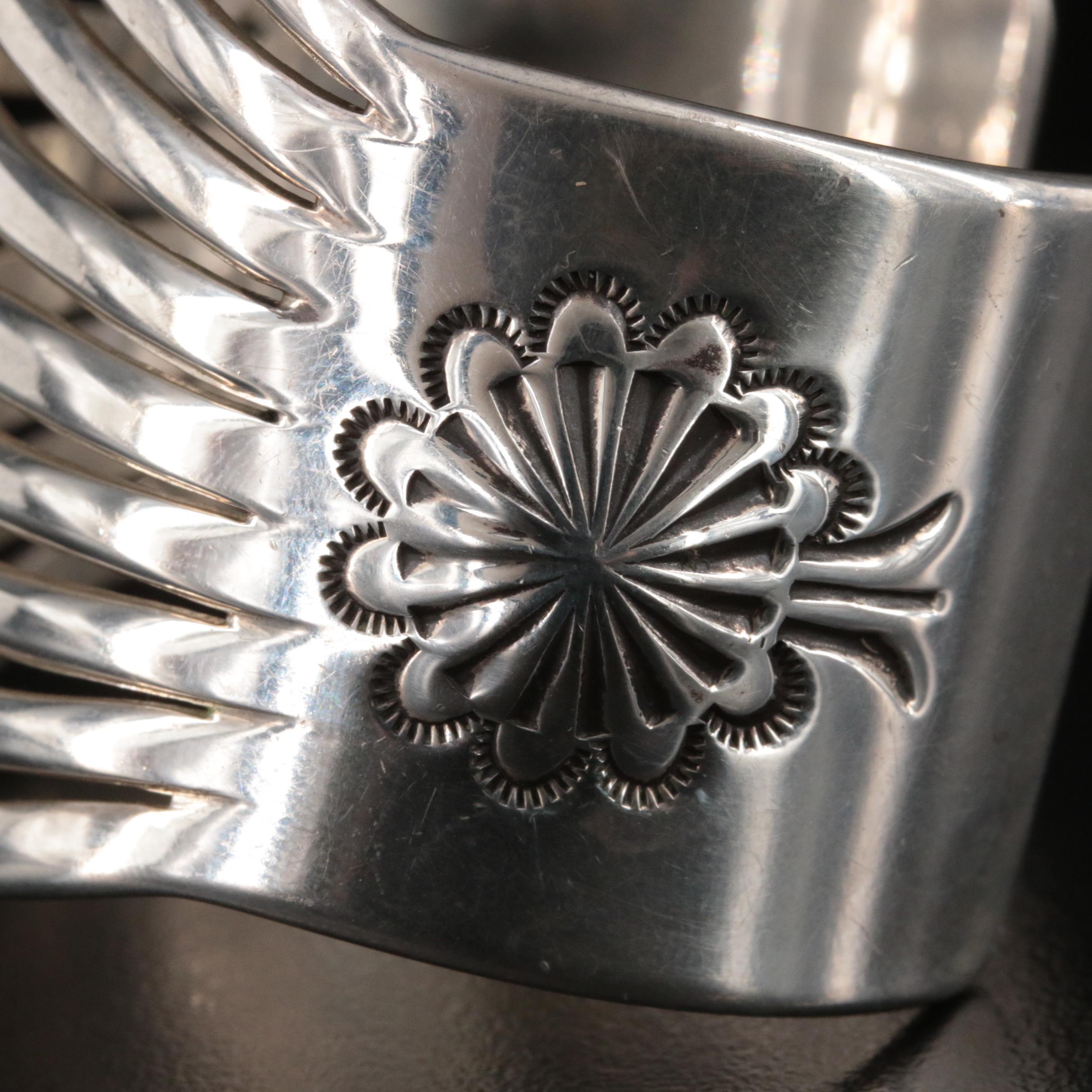 Southwestern Sterling Banded Cuff with Stampwork