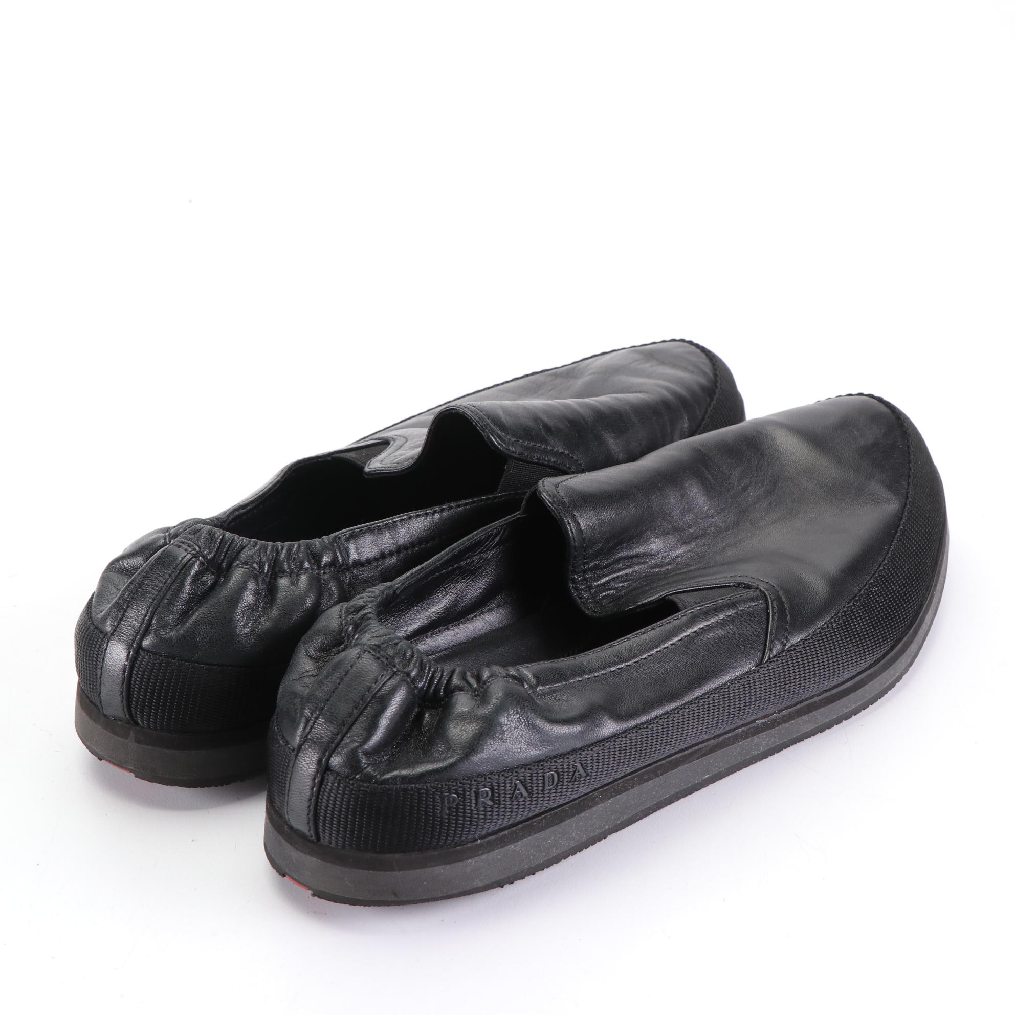Men's Prada Linea Rossa Slip-On Shoes in Leather