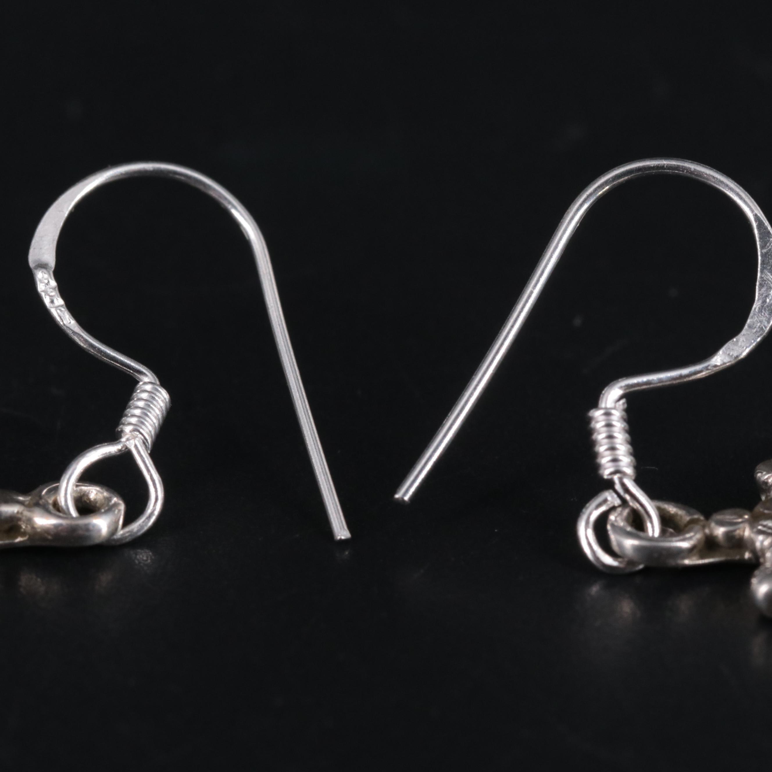 Sterling Silver Quartz Dangle Earrings