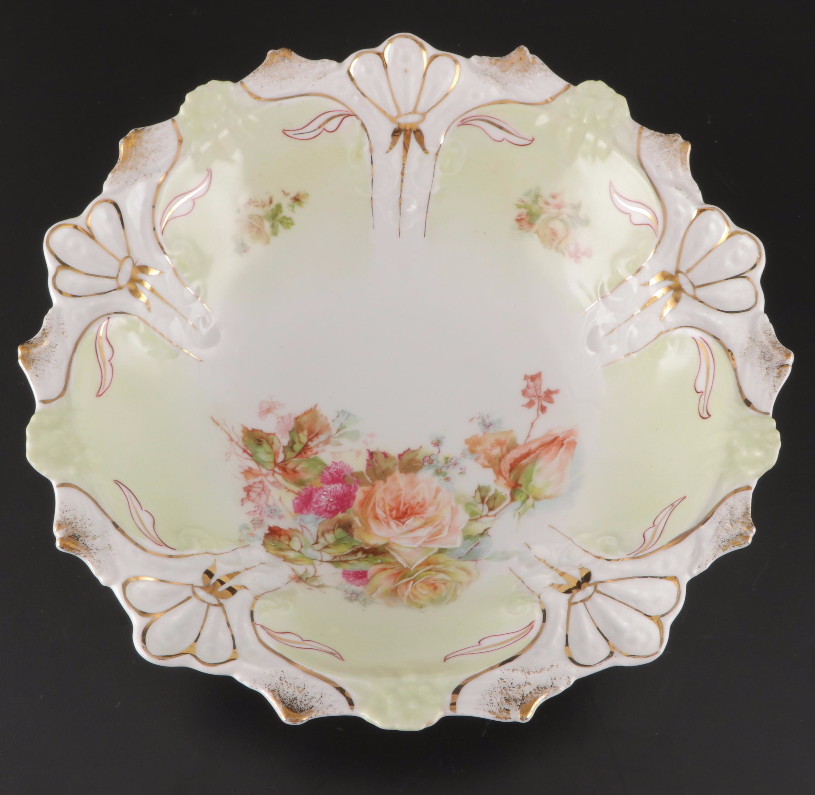 Reinhold Schlegelmilch and Other German Floral Motif Porcelain Serving Bowls
