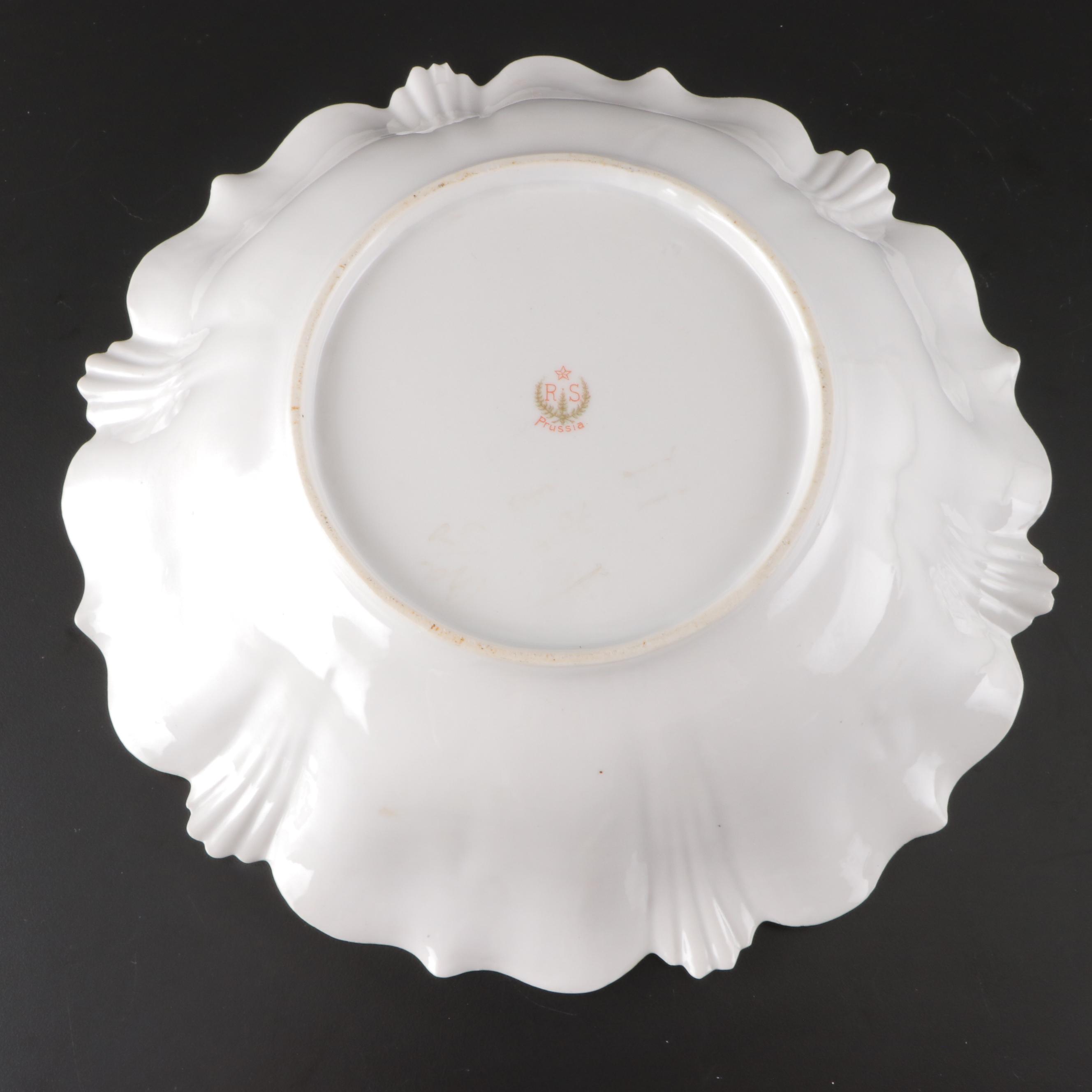 Reinhold Schlegelmilch and Other German Floral Motif Porcelain Serving Bowls