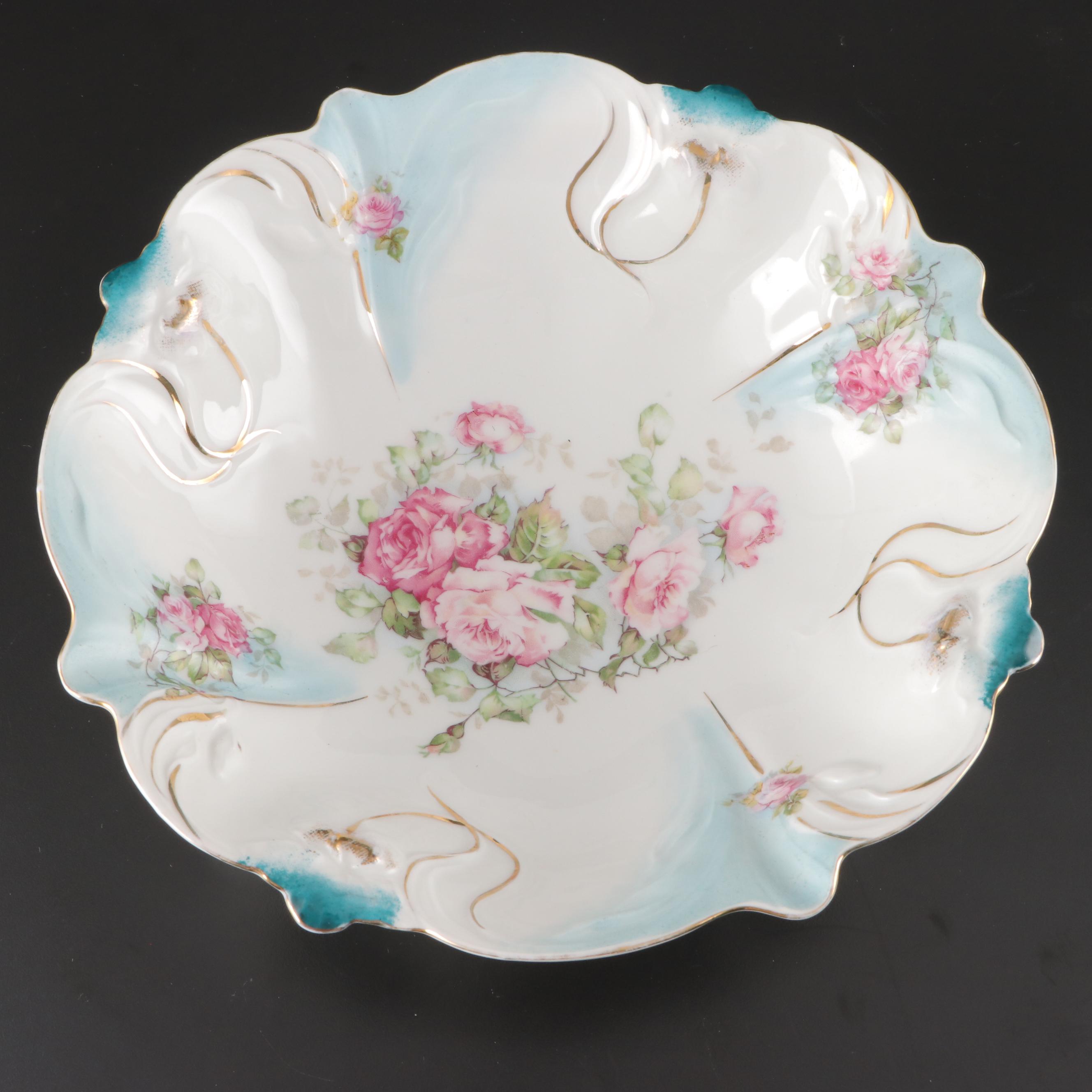 Reinhold Schlegelmilch and Other German Floral Motif Porcelain Serving Bowls