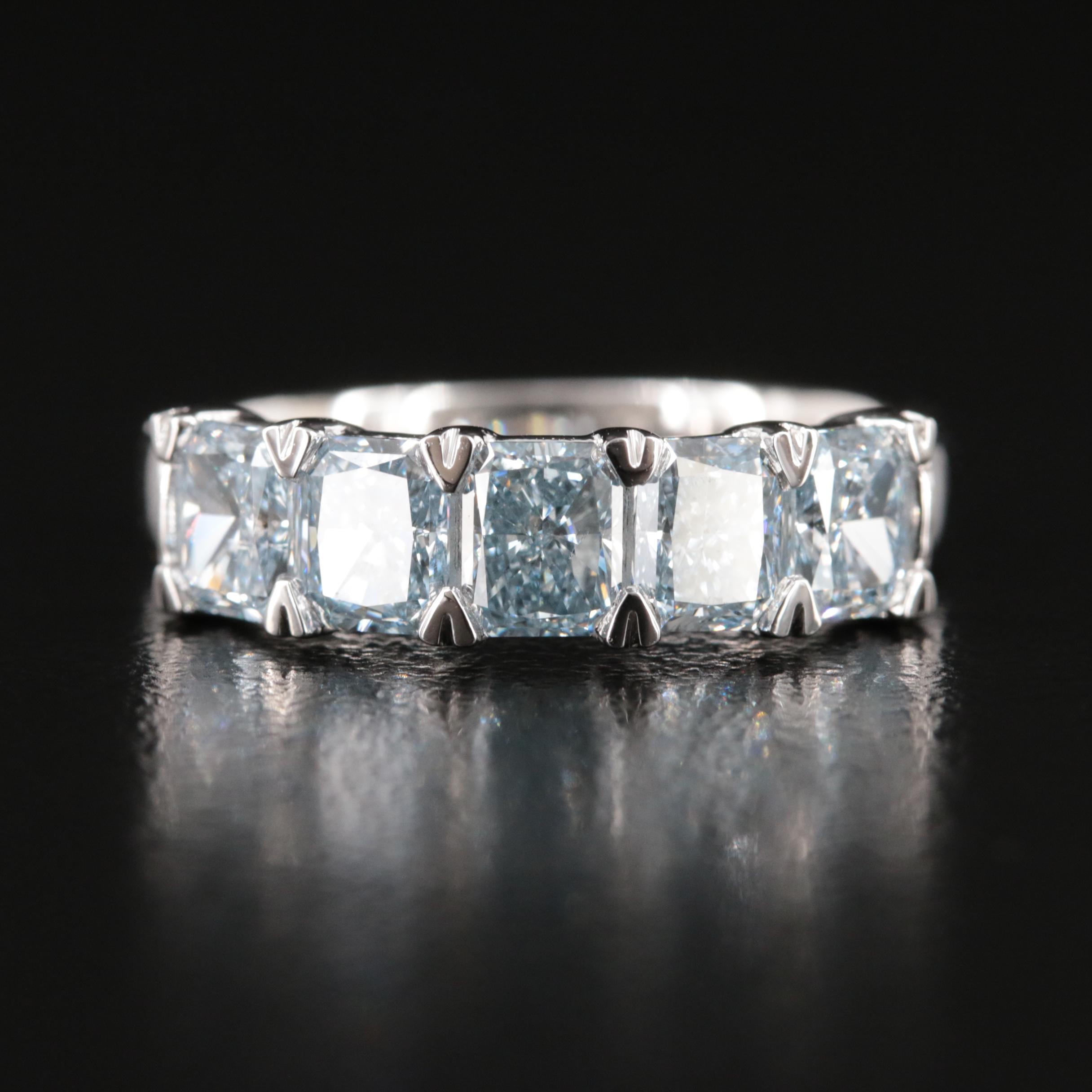 14K 2.20 CTW Lab Grown Diamond Five Stone Band