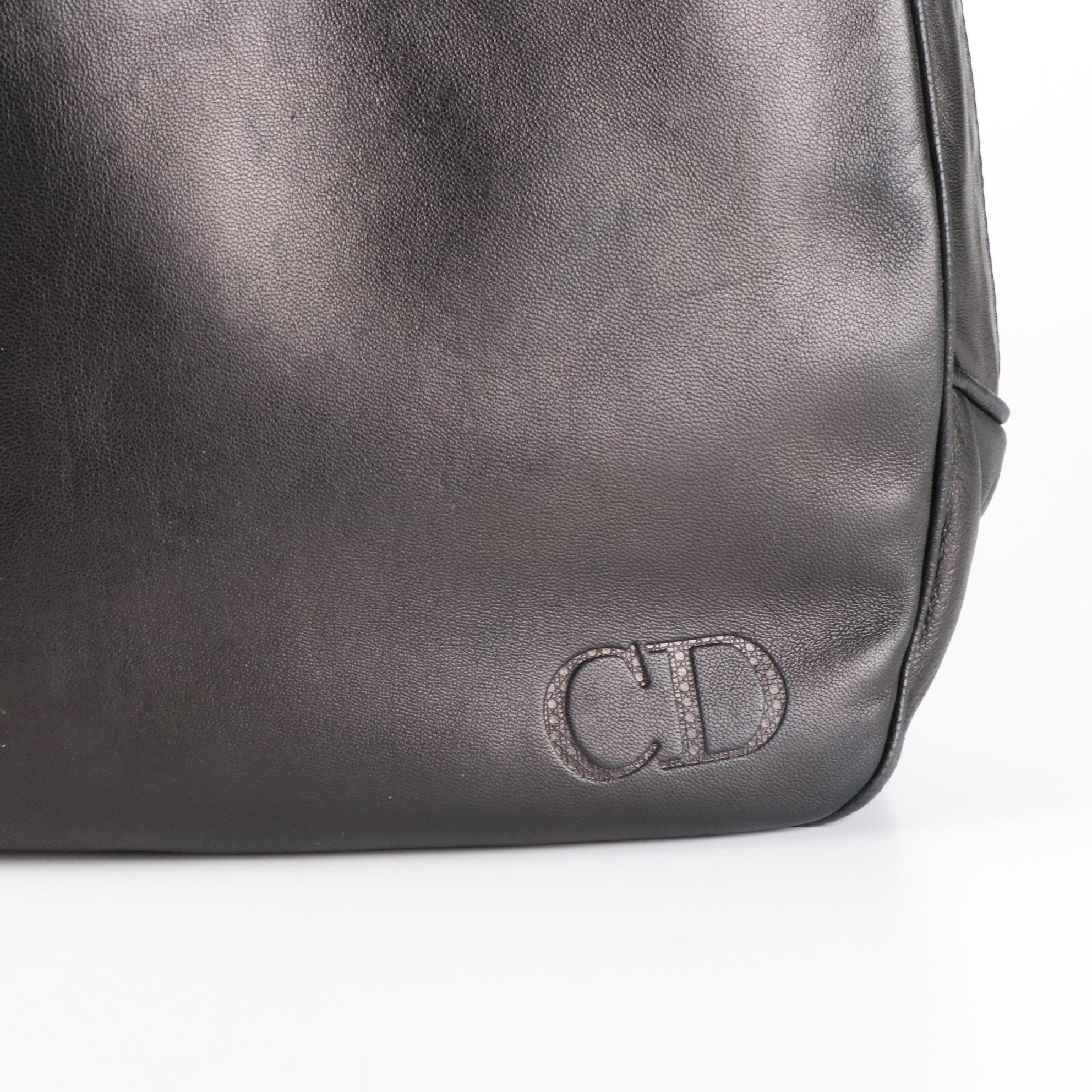 Christian Dior Lambskin Leather Handbag with Cannage Monogram