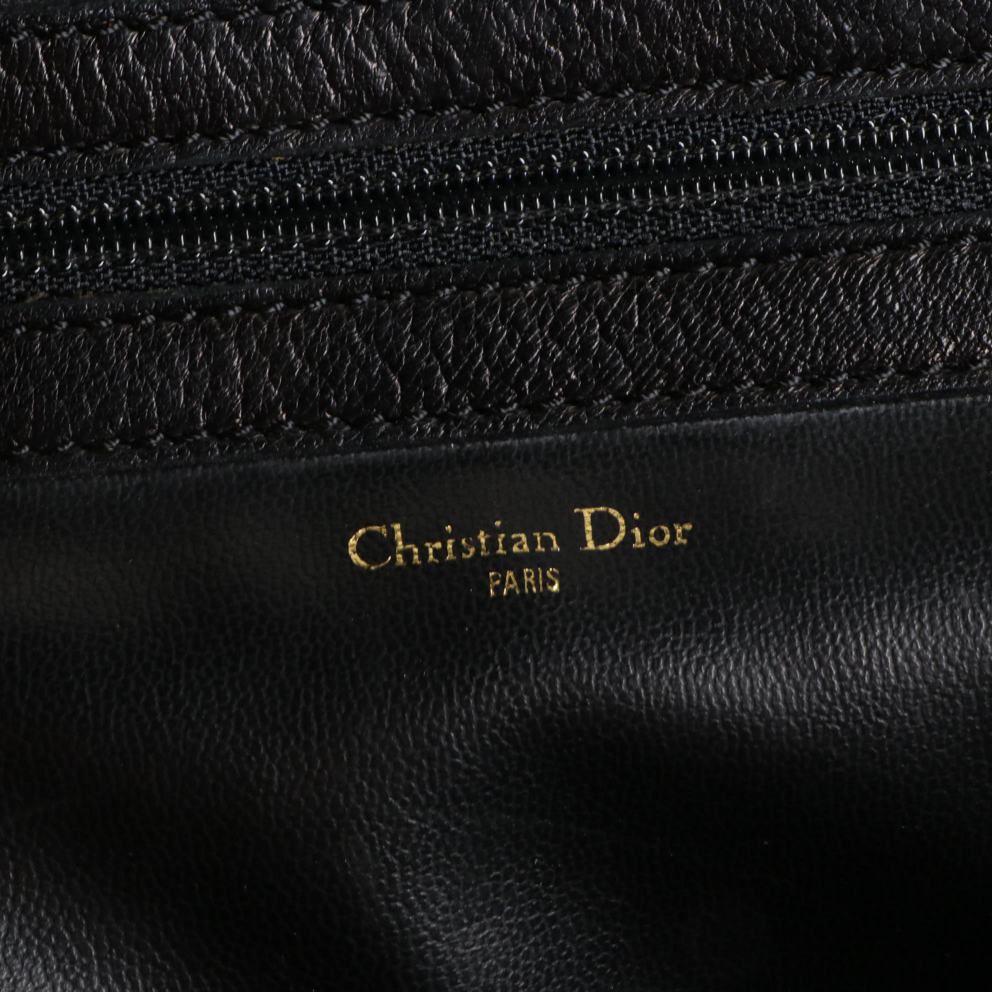 Christian Dior Lambskin Leather Handbag with Cannage Monogram