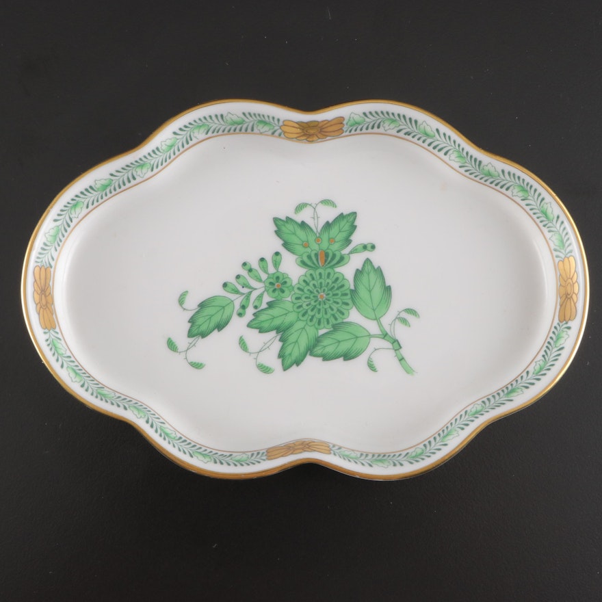 Herend "Chinese Bouquet" Porcelain Trinket Dish, March 1994